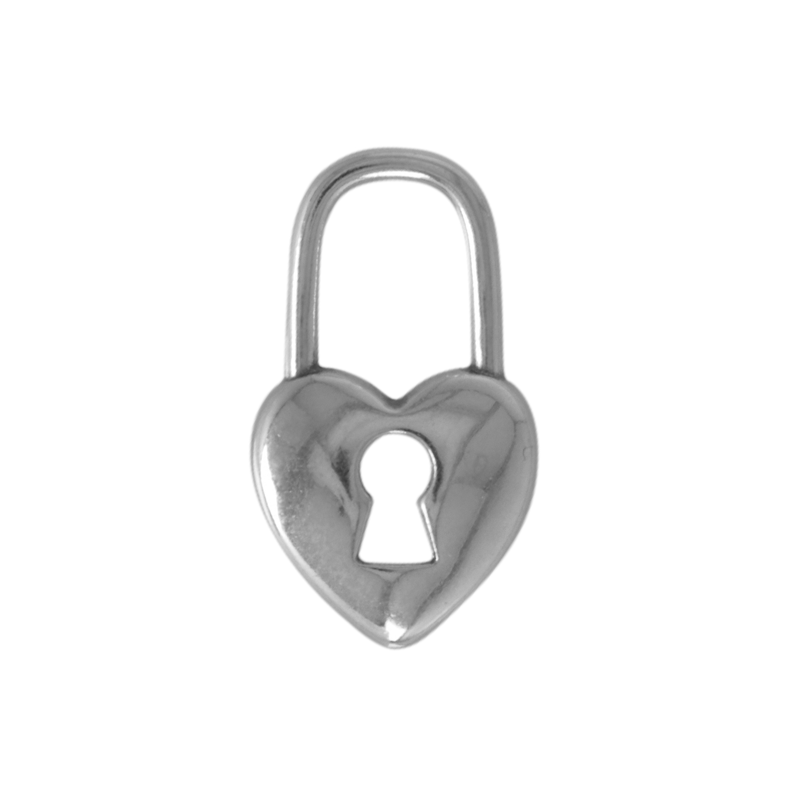 antique silver plated heart padlock link 27x16mm | 2pc