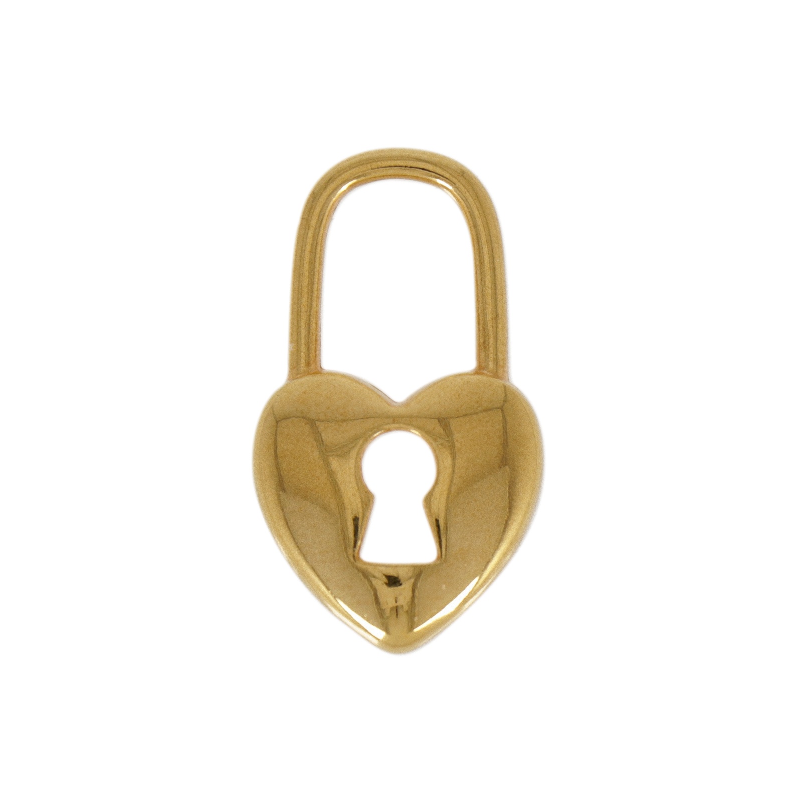 gold plated heart padlock link 27x16mm | 1pc