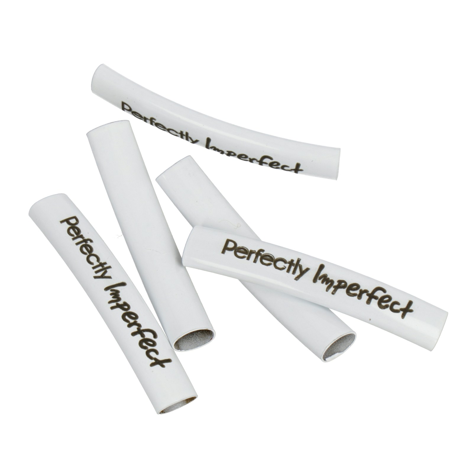 white dyed metal tube "perfectly imperfect" 35x6mm (width 5x2,5mm) | 1pc
