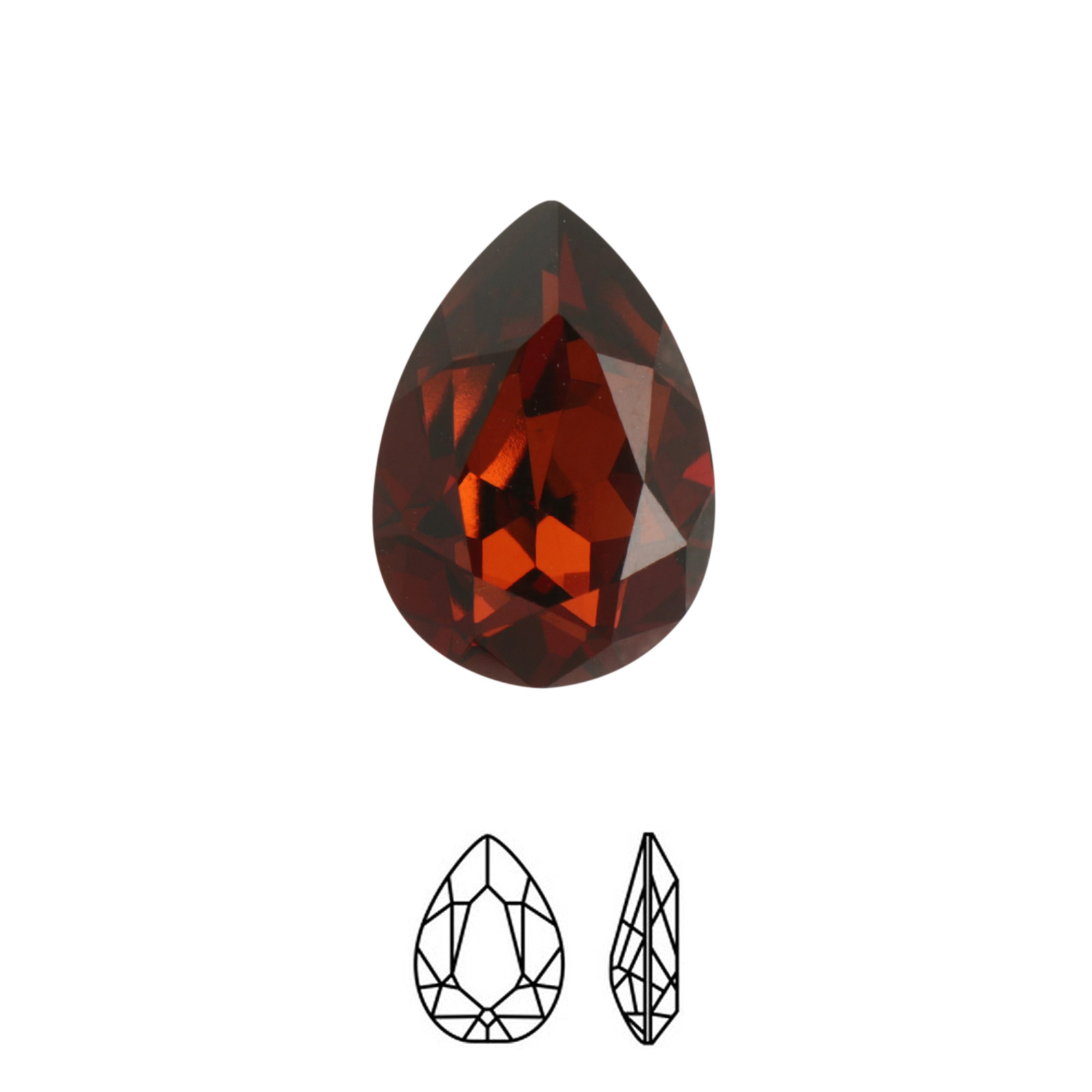 pear fancy stone (4320) smoked amber 14x10mm | 1pc
