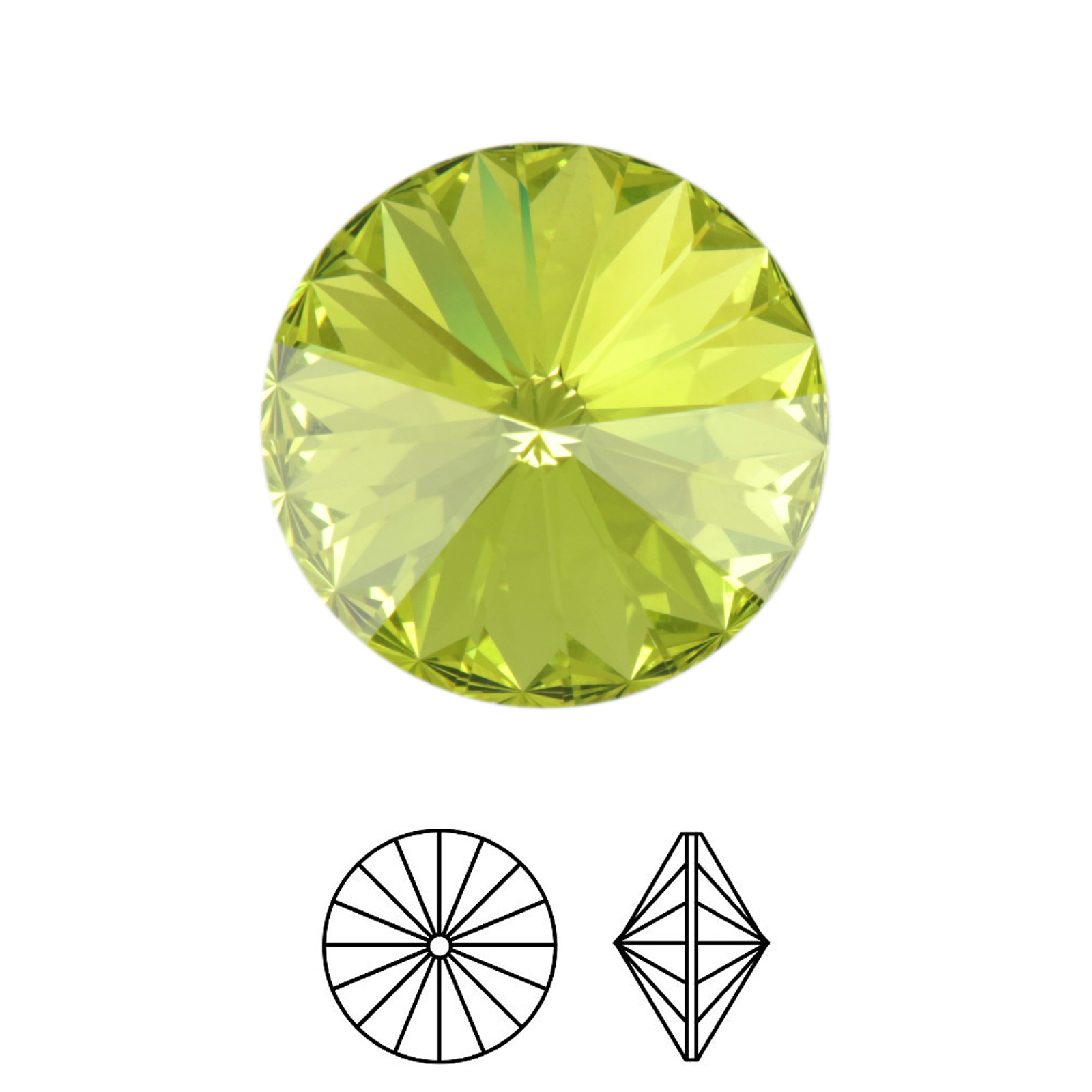 rivoli (1122) citrus green 14mm | 2pc