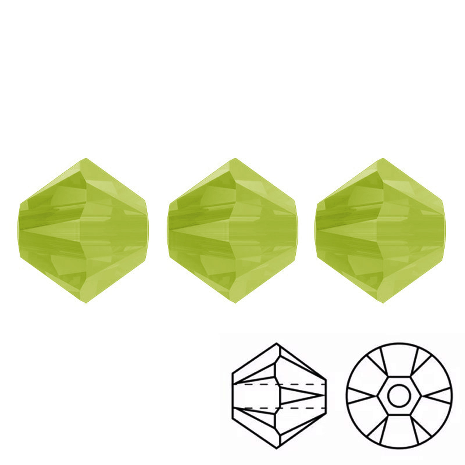 bicone (5328) citrus green 3mm | 48pc