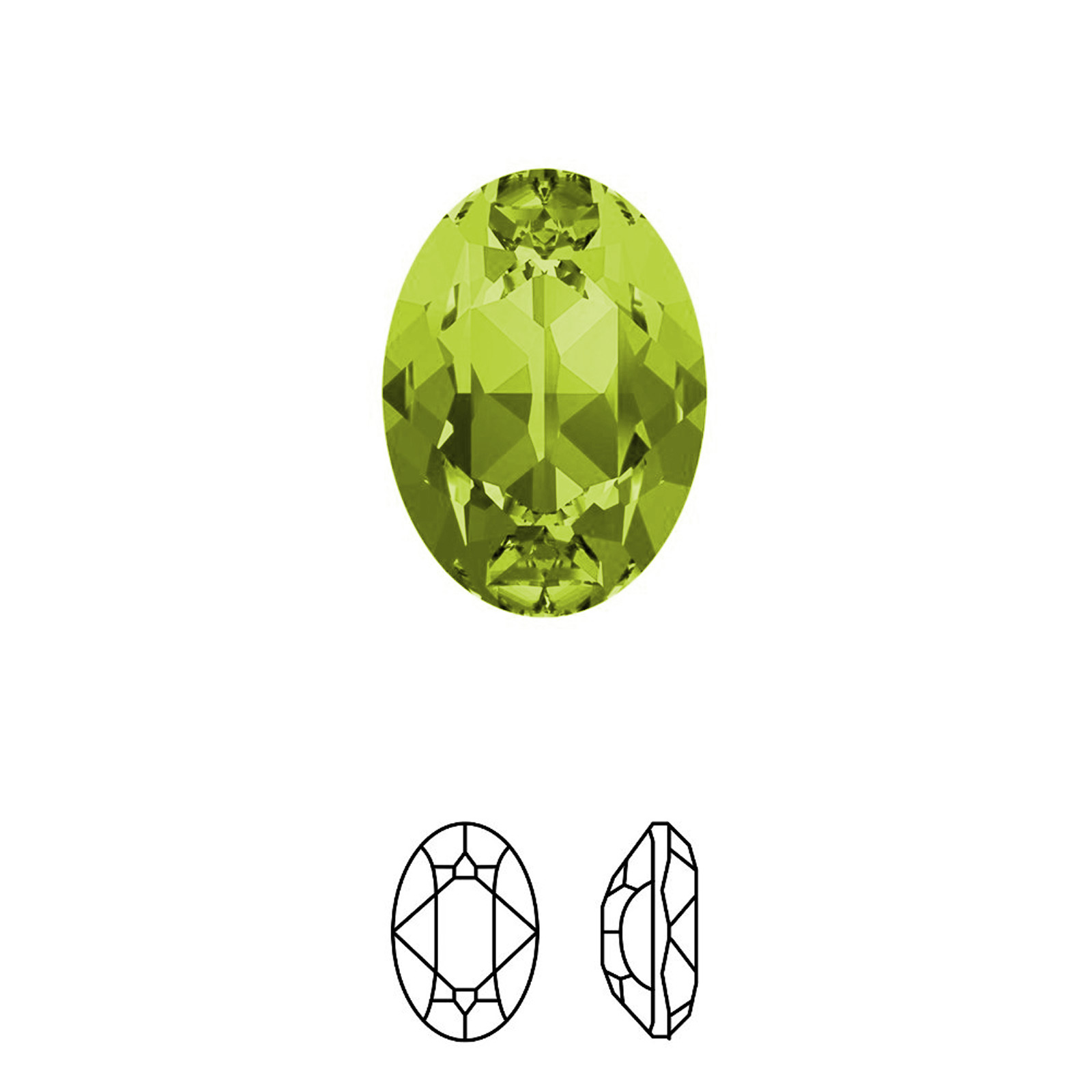 oval fancy stone (4120) citrus green 18x13mm | 1pc