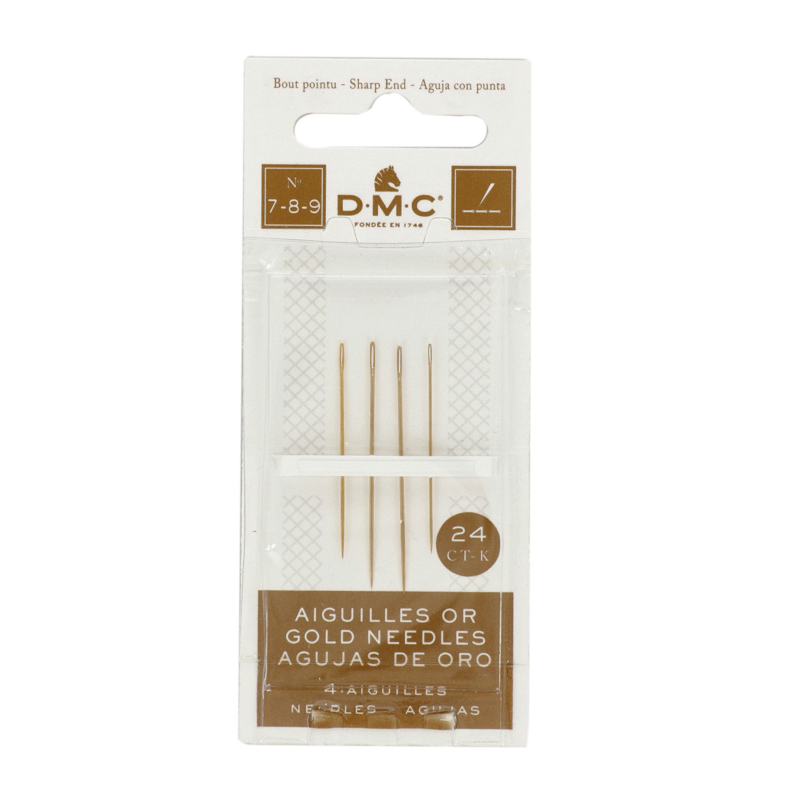 dmc embroidery gold plated needles - size 7-8-9 - 4pcs package | 1pc