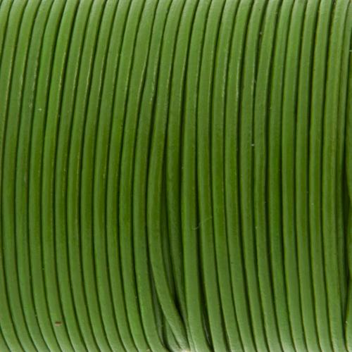 grass green leather cord - diameter 1mm | 4mt