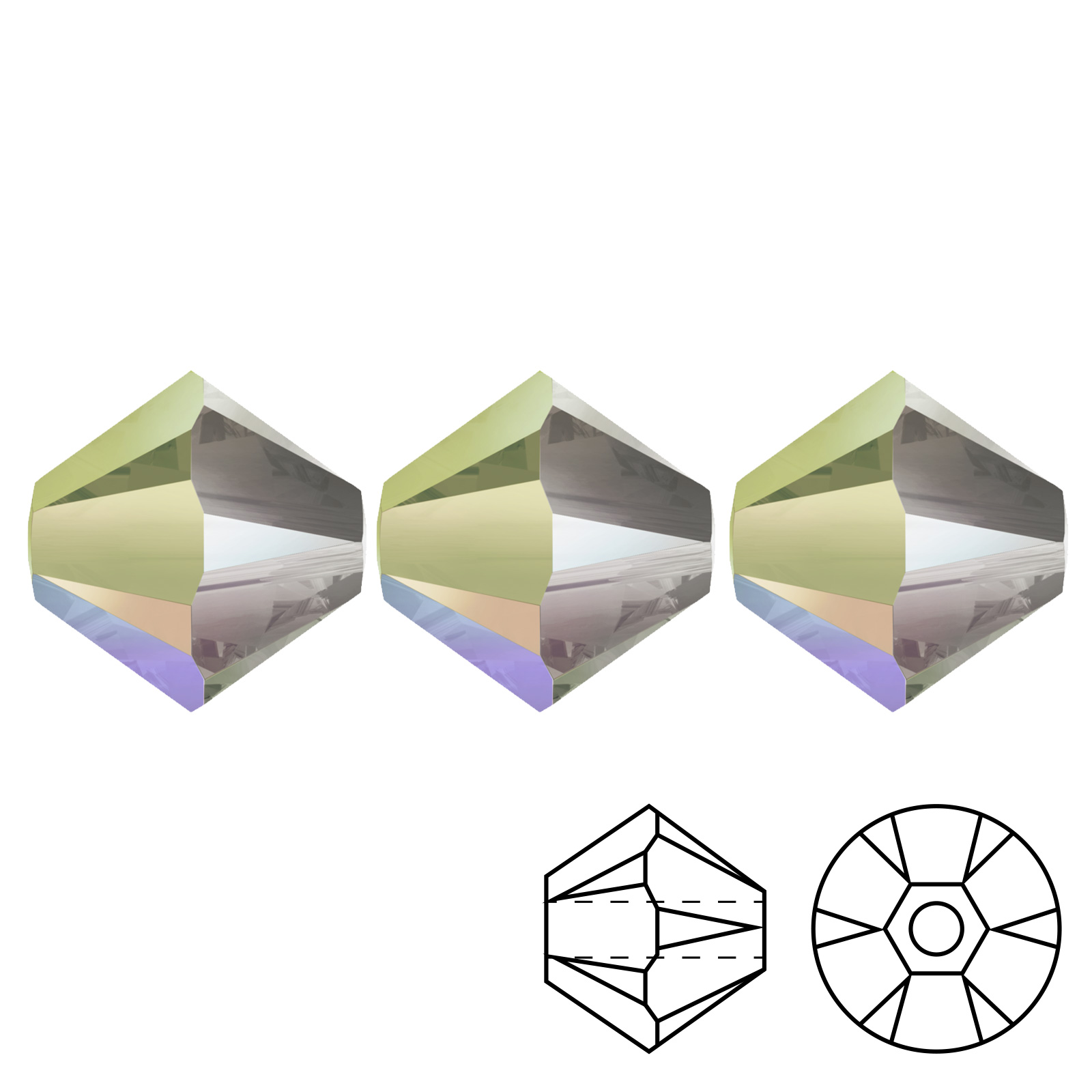 bicone (5328) crystal paradise shine 6mm | 20pz