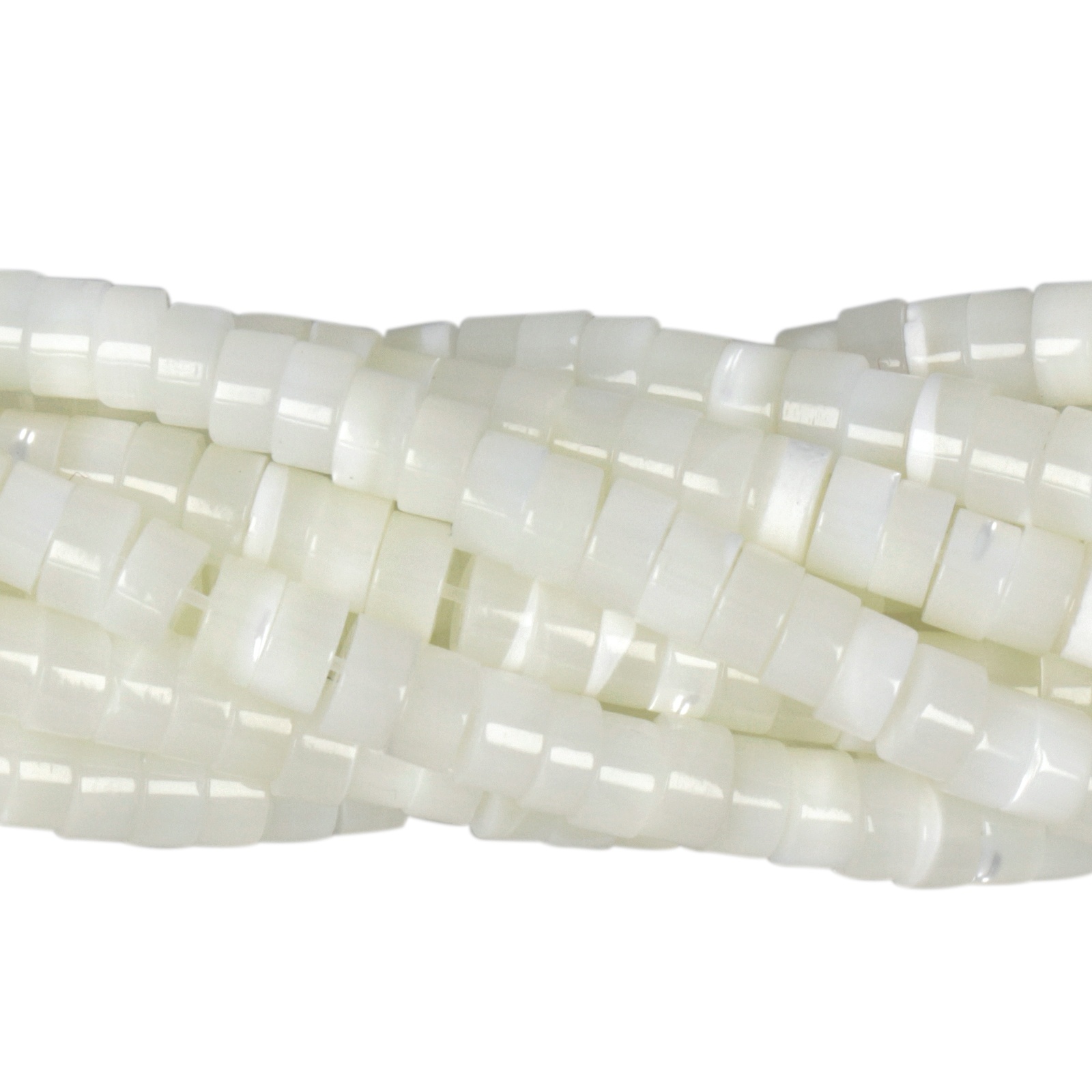 white natural mother of pearl - heishi 4,5x2,5mm | 16-inch strand