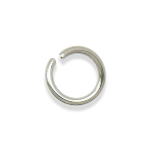 silver plated open jump ring 6mm - wire 0,9mm | 100pc