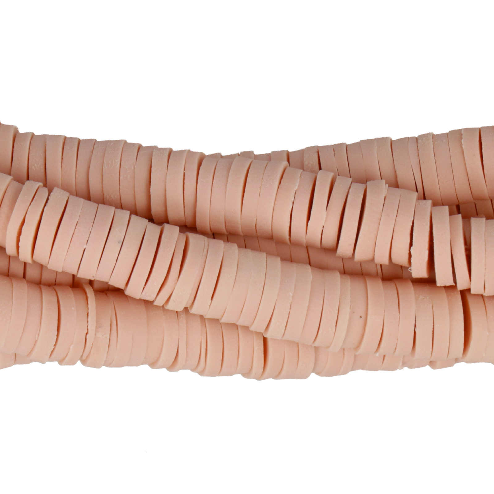 polymer clay heishi beads pale pink 6x1mm | 16-inch strand