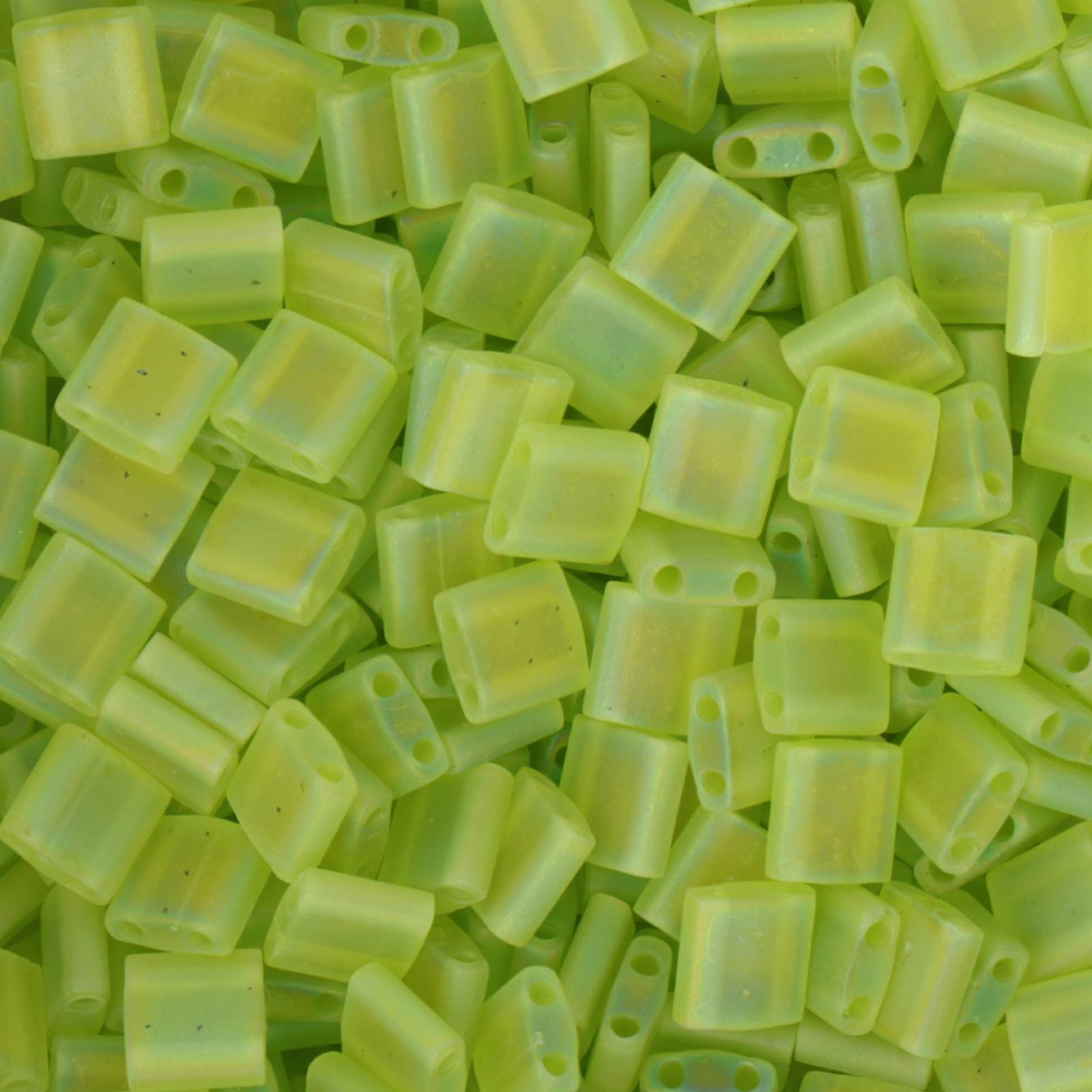 miyuki tila beads - matte transparent chartreuse ab 5mm | 5gr