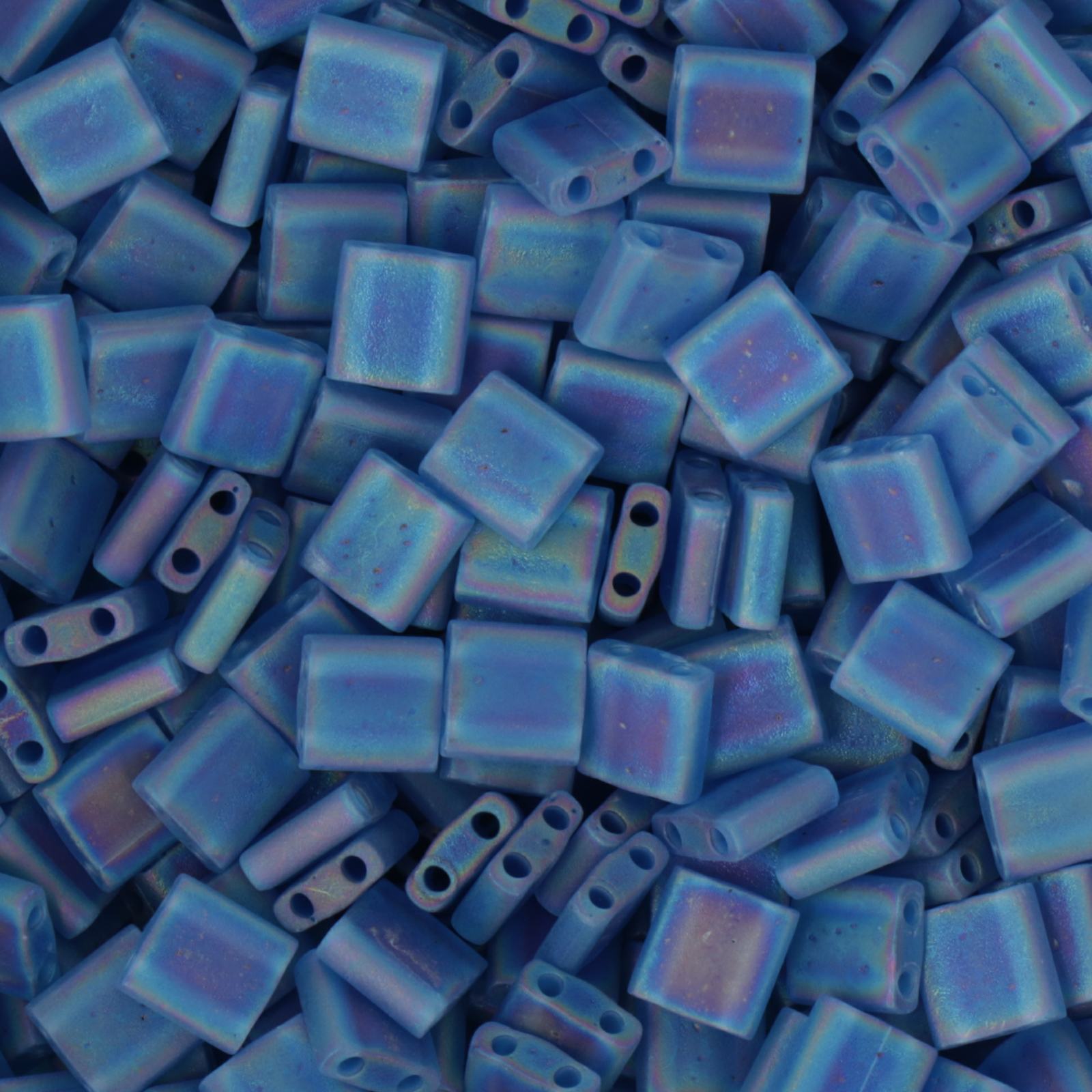 miyuki tila beads - matte transparent capri blue ab 5mm | 5gr