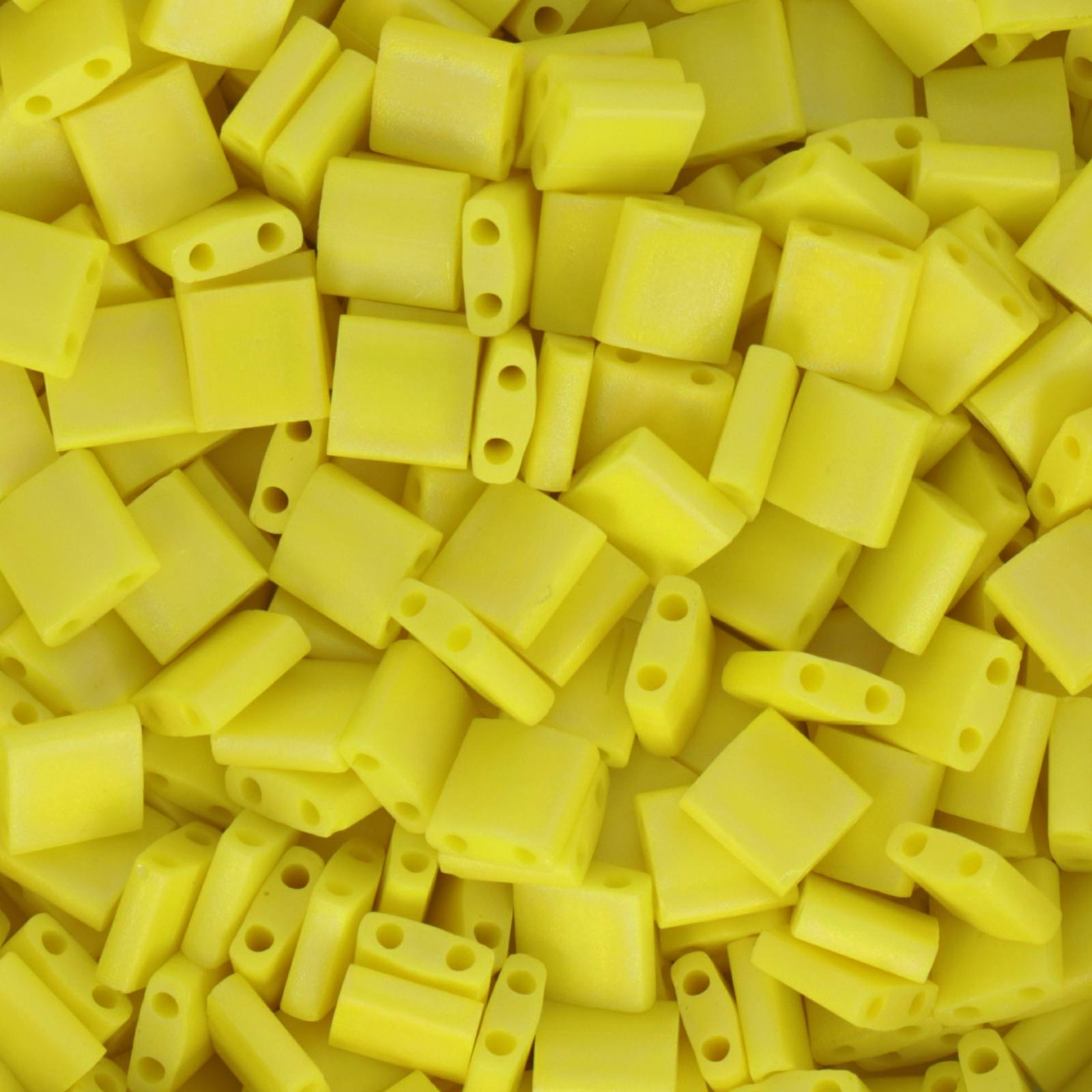 miyuki tila beads - matte opaque yellow ab 5mm | 5gr