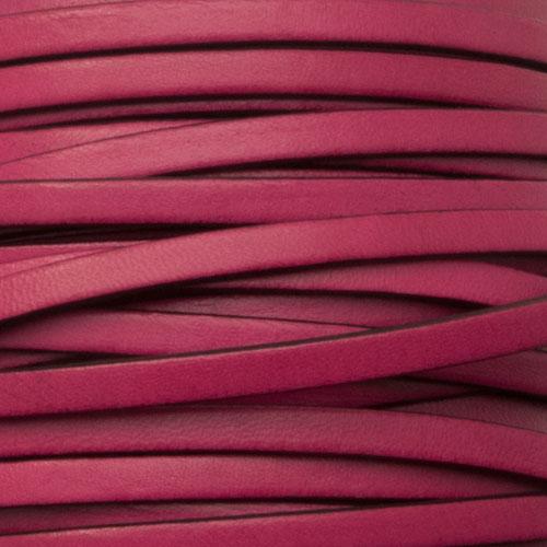 fuchsia flat leather cord 5mm | 20cm