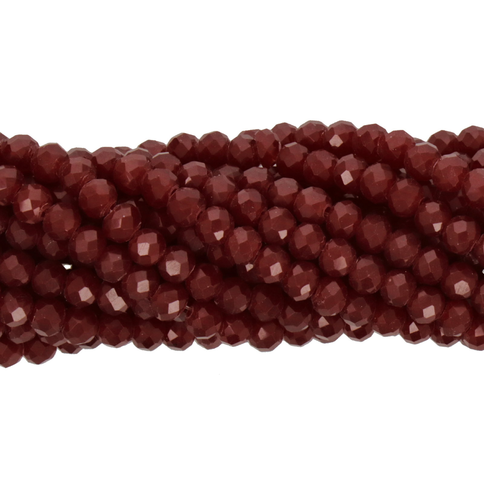 opaque garnet chinese crystal faceted roundelle 4x3mm | strand 100pc aprox