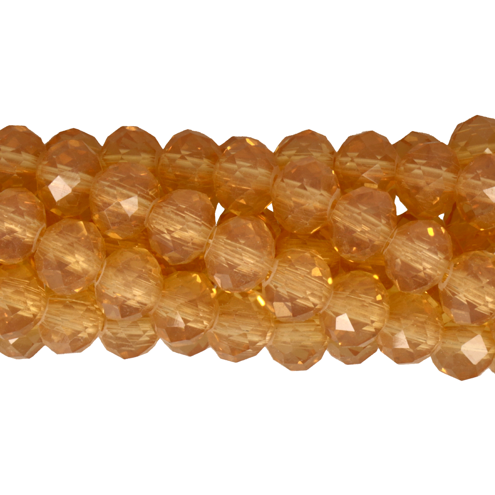 opal shrimp chinese crystal faceted roundelle 8x6mm | 1 strand
