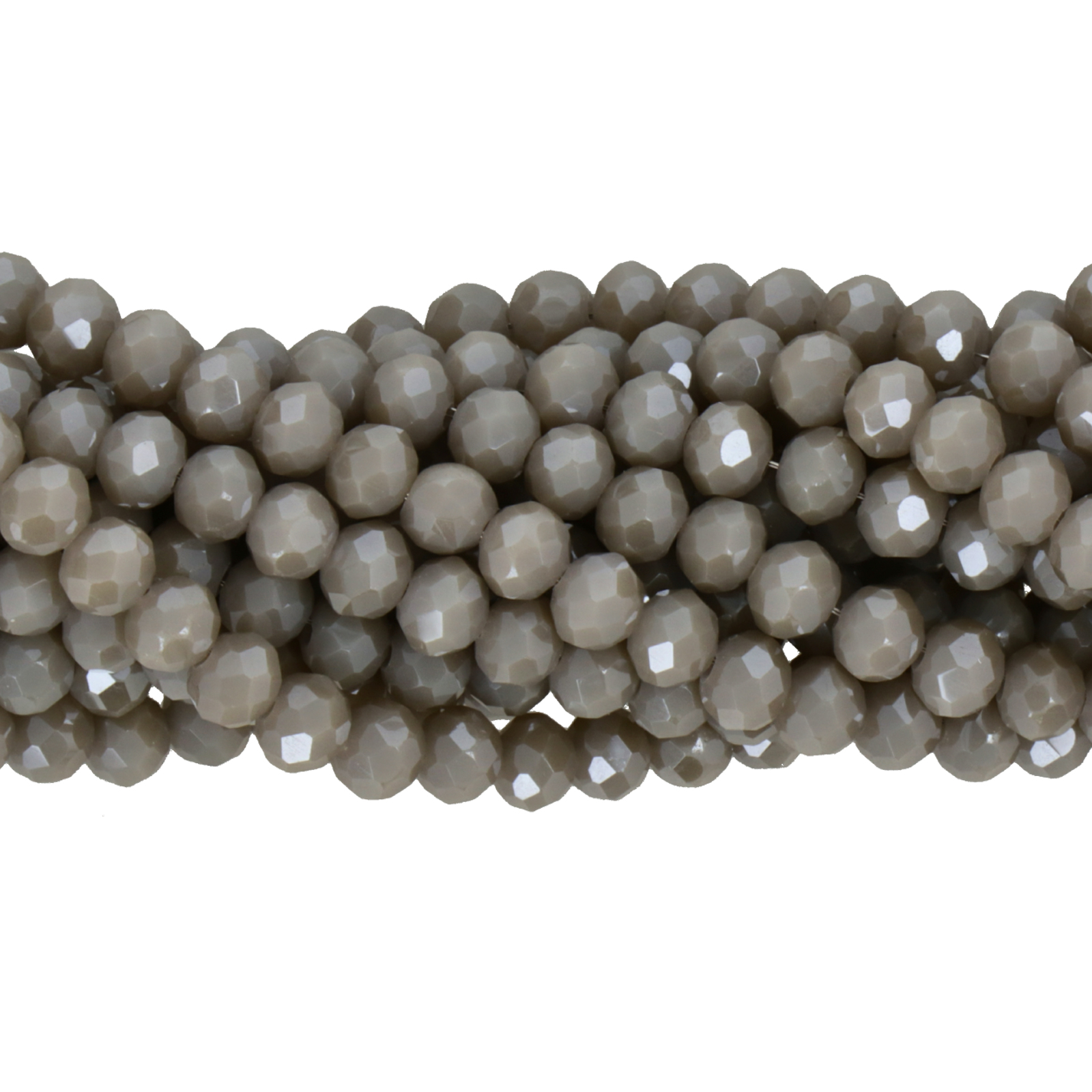 opaque dark grey luster chinese crystal faceted roundelle 4x3mm | 1 strand