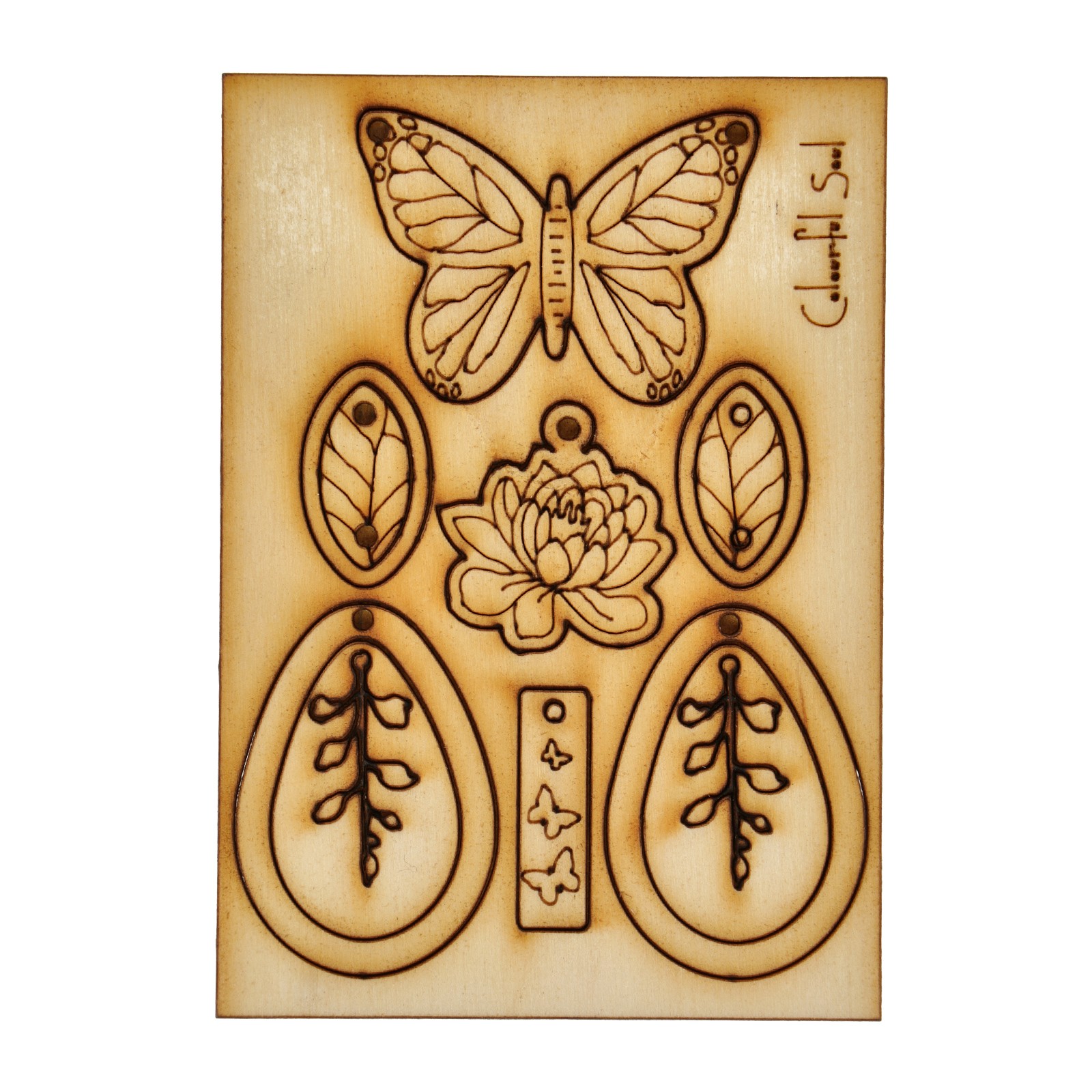 colorful soul panel for jewelry - butterfly lilies | 1pc
