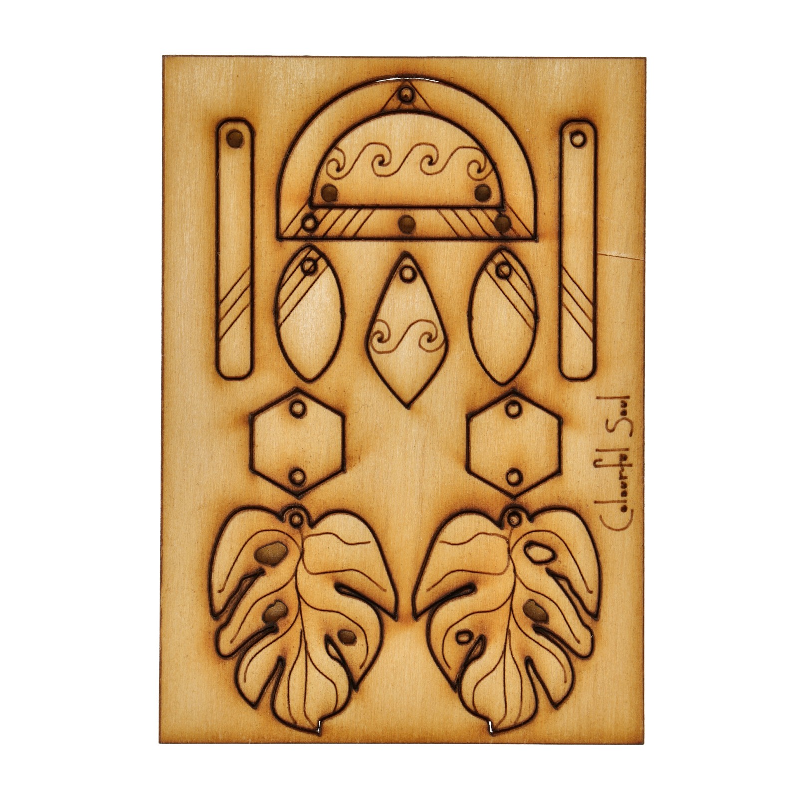 colorful soul panel for jewelry - coastal foliage | 1pc