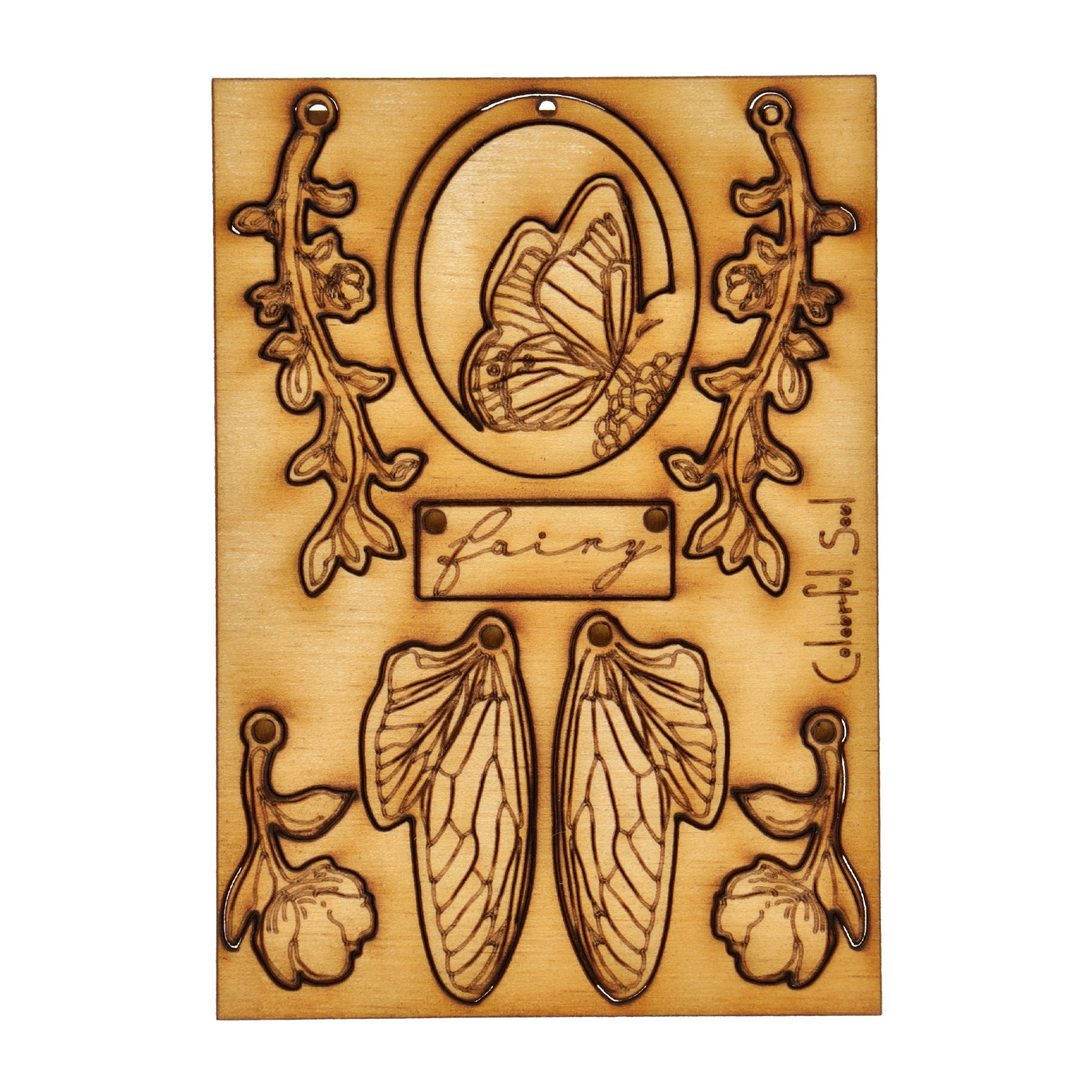 colorful soul panel for jewelry - fairy wings | 1pc
