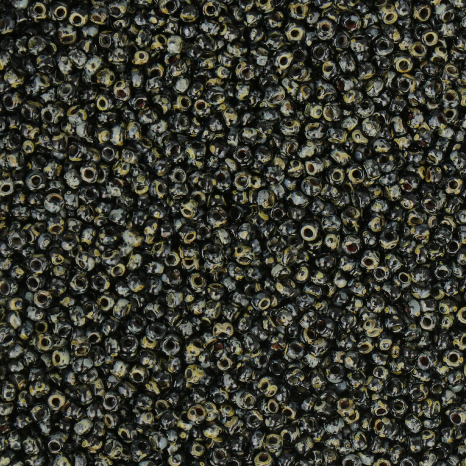 miyuki rocailles 11/0 - opaque smoky black picasso (4511) | 10gr