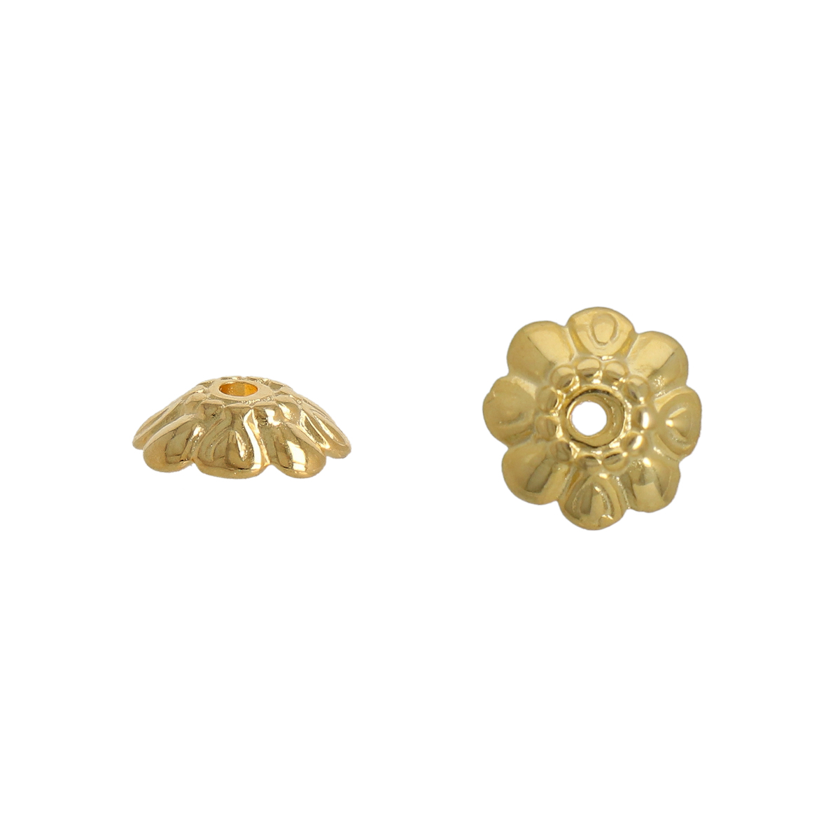 gold plated ornate bead cap 8mm | 12pc
