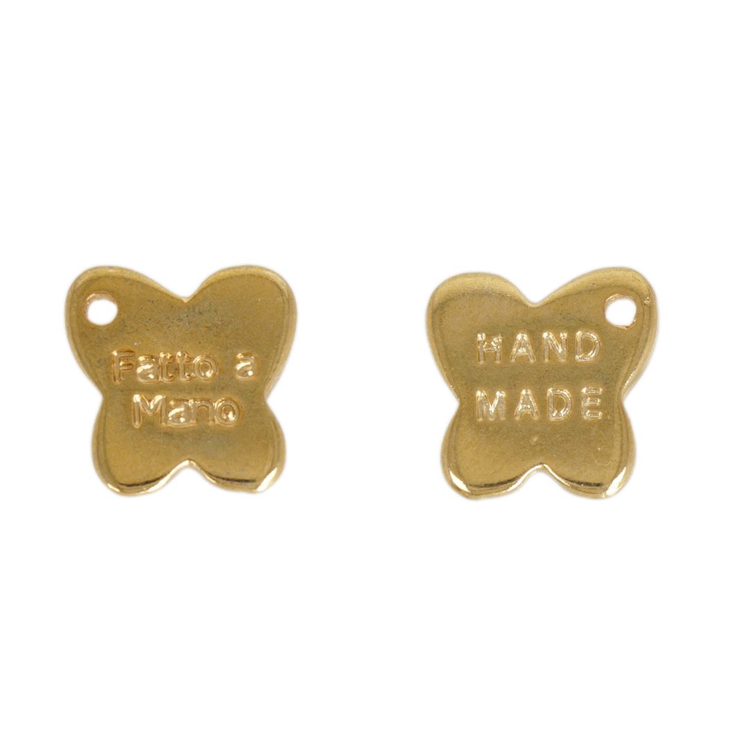 gold plated butterfly tag hand made 13mm | 5pc