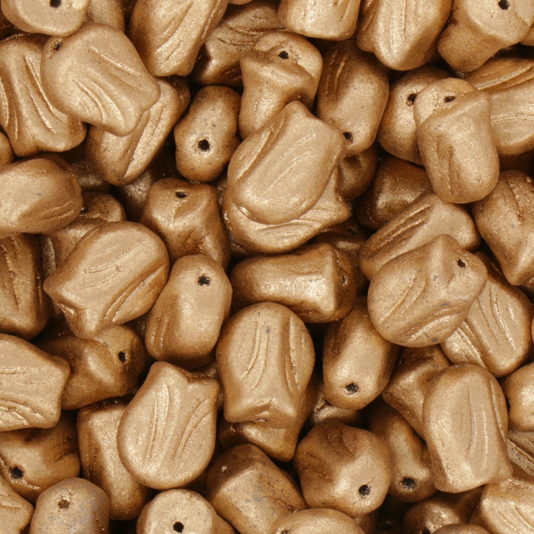 mini tulip beads crystal bronze pale gold 9x7mm | 25pc
