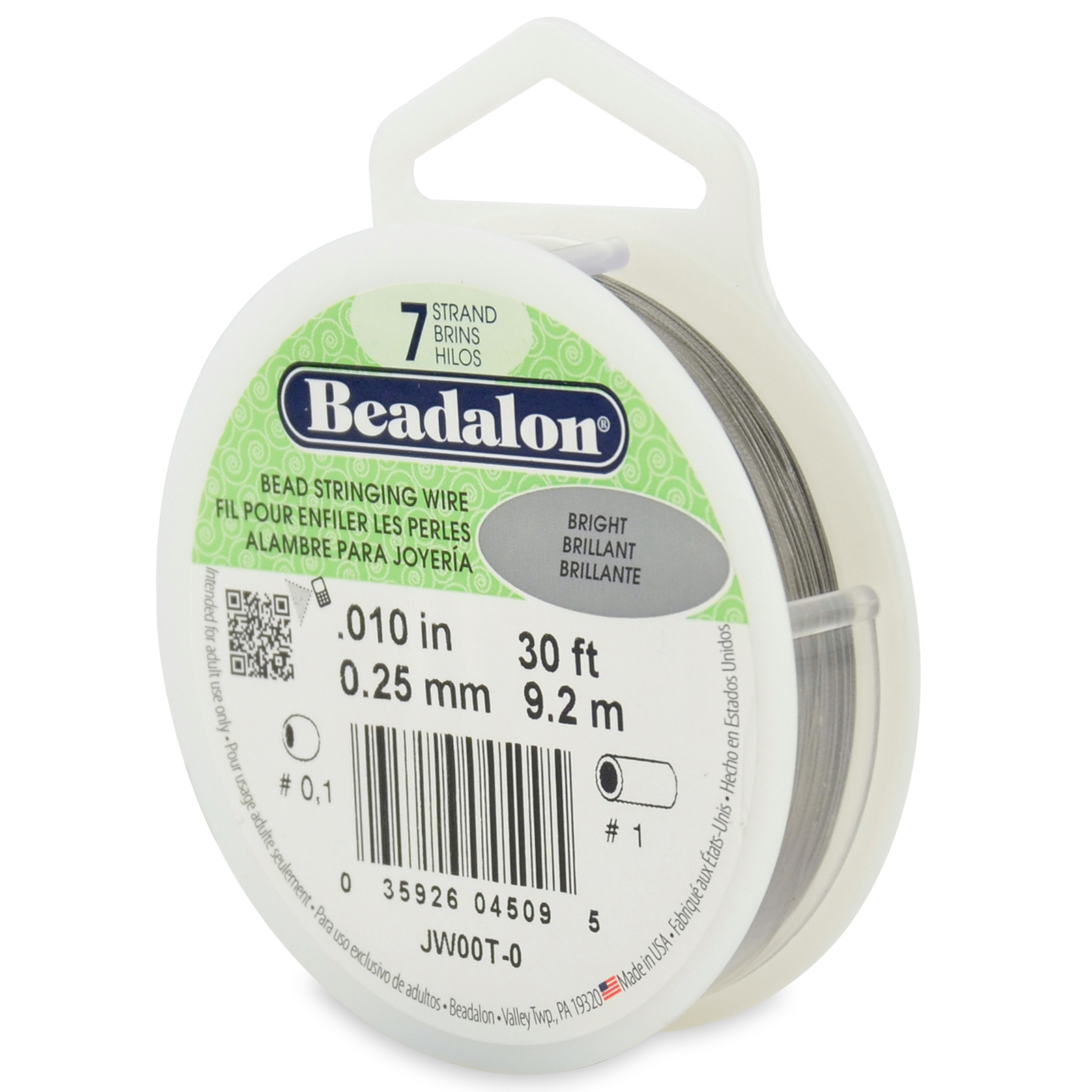 beadalon 7 strand beading wire - diameter 0,25mm - 9,2mt spool | 1pc