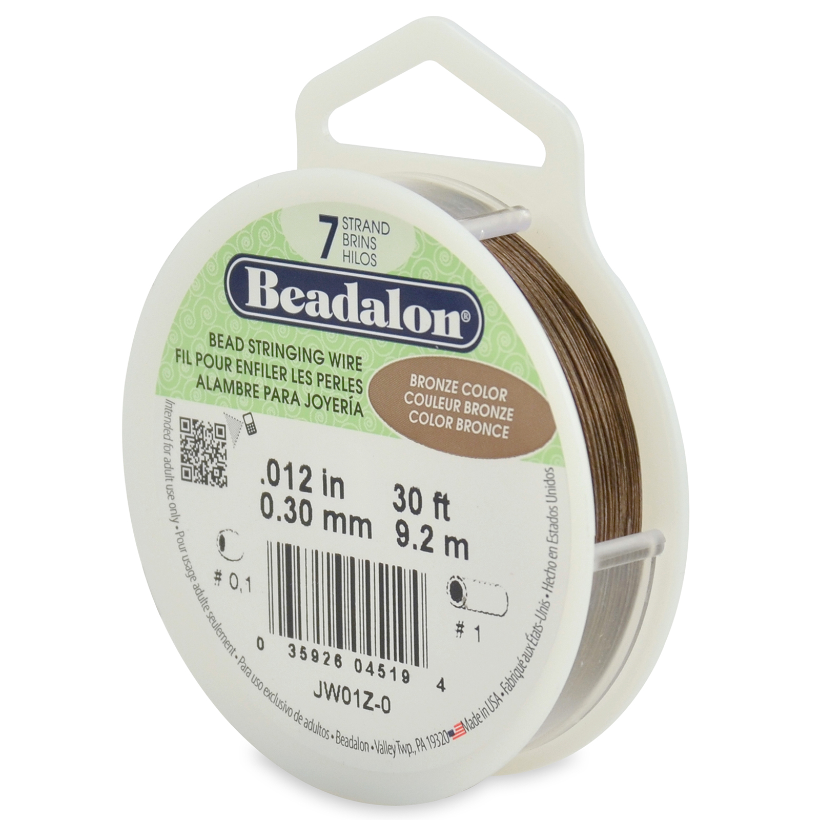 edelstahldraht beadalon bronze 7 stränge - durchmesser 0,30mm - spule 9,2mt | 1st