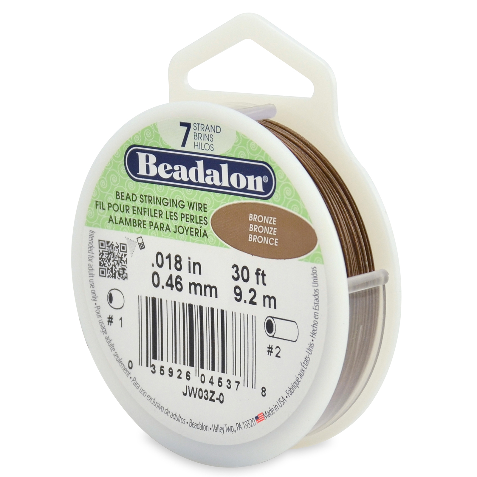 bronze beadalon 7 strand beading wire - diameter 0,46mm - 9,2mt spool | 1pc