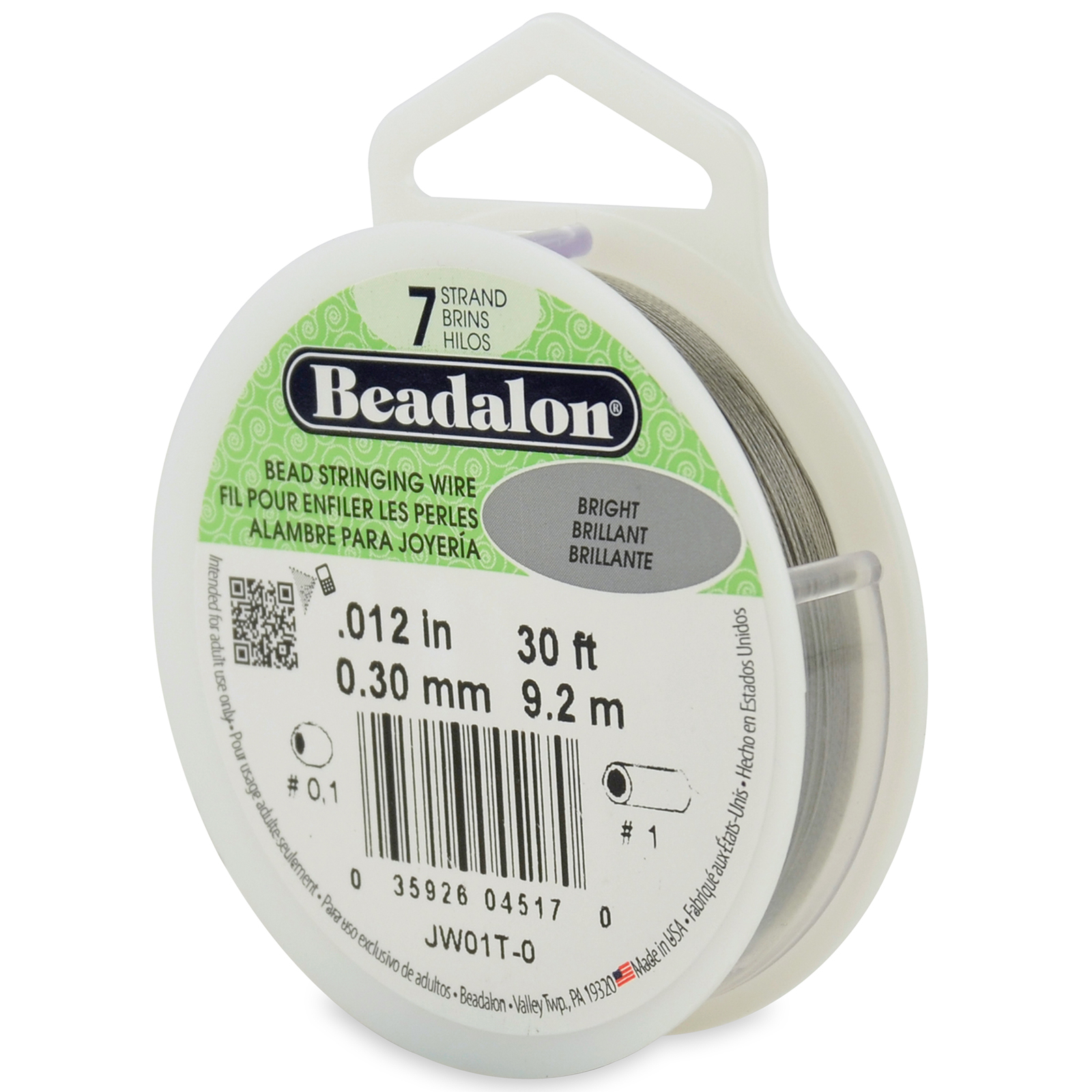 beadalon 7 strand beading wire - diameter 0,30mm - 9,2mt spool | 1pc