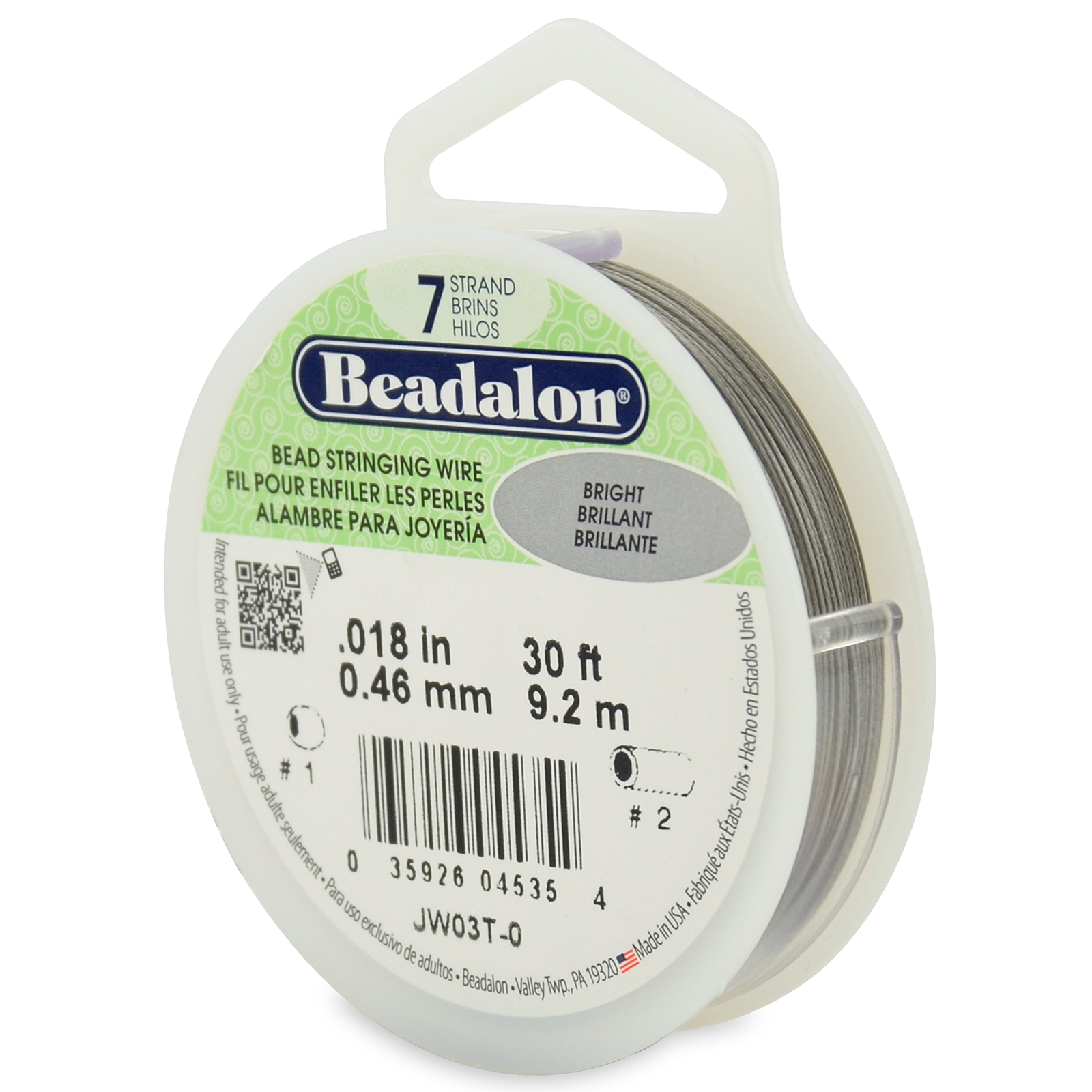 beadalon 7 strand beading wire - diameter 0,46mm - 9,2mt spool | 1pc