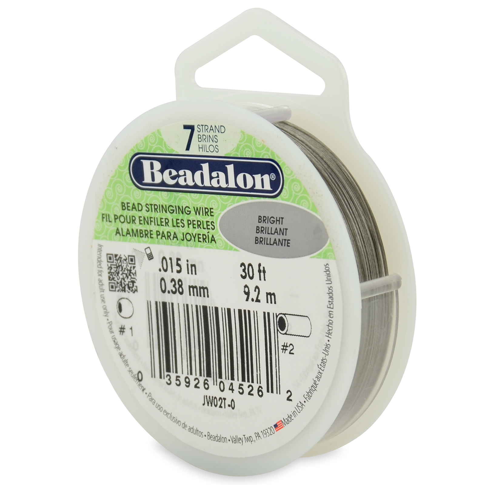beadalon 7 strand beading wire - diameter 0,38mm - 9,2mt spool | 1pc