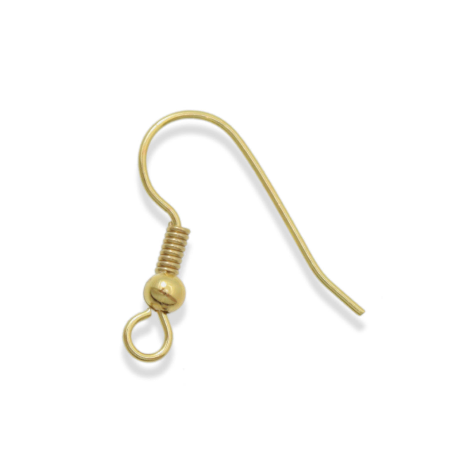 gold plated french earwire with ball and coil 19mm | 24pc