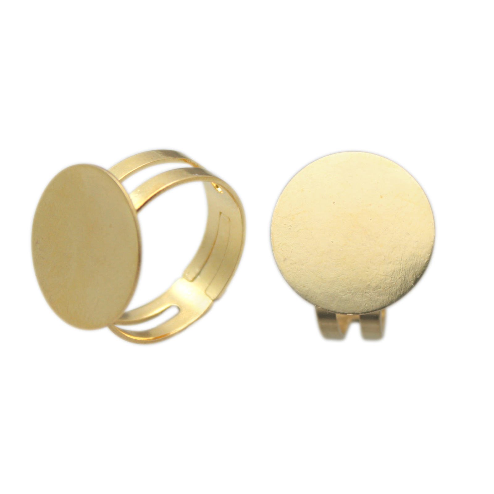 adjustable golf plated base ring with flat 16mm | 2pc