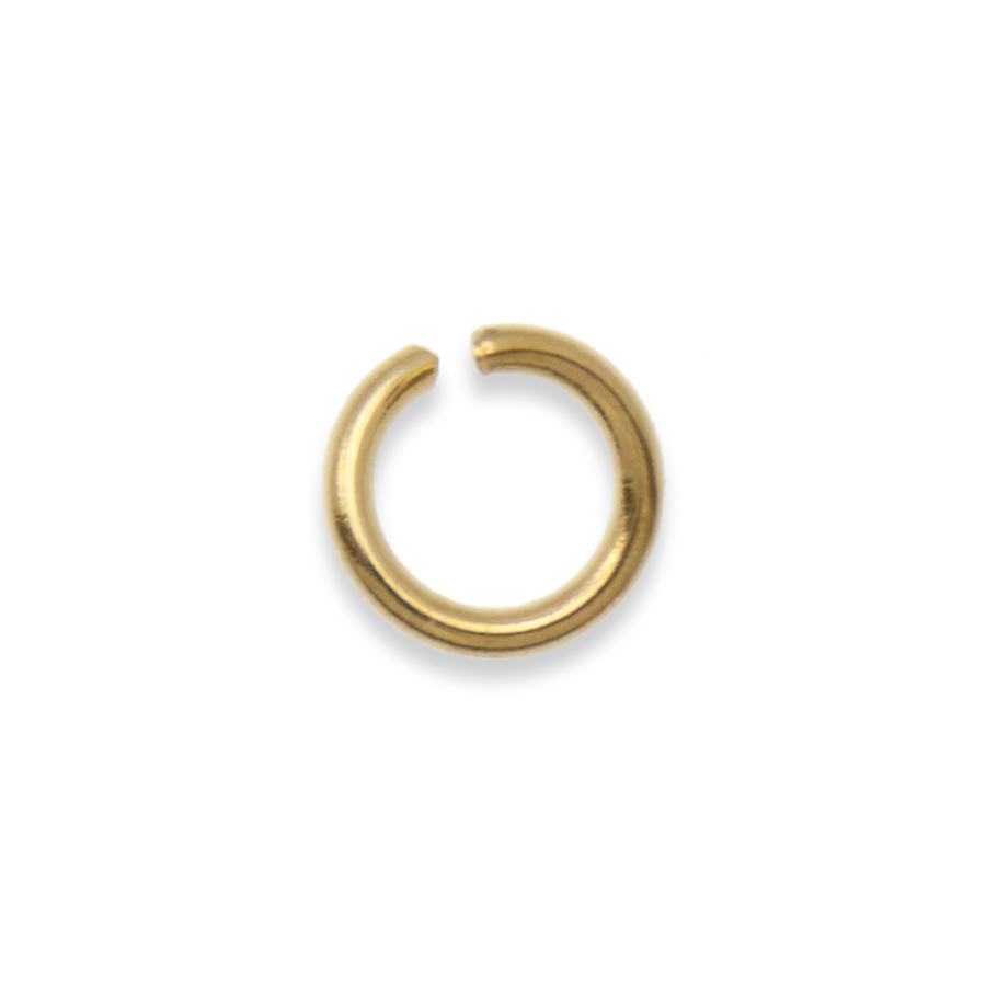 gold plated open jump ring 8mm - wire 1,2mm | 50pc