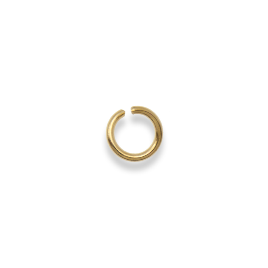 gold plated open jump ring 6mm - wire 0,9mm | 100pc