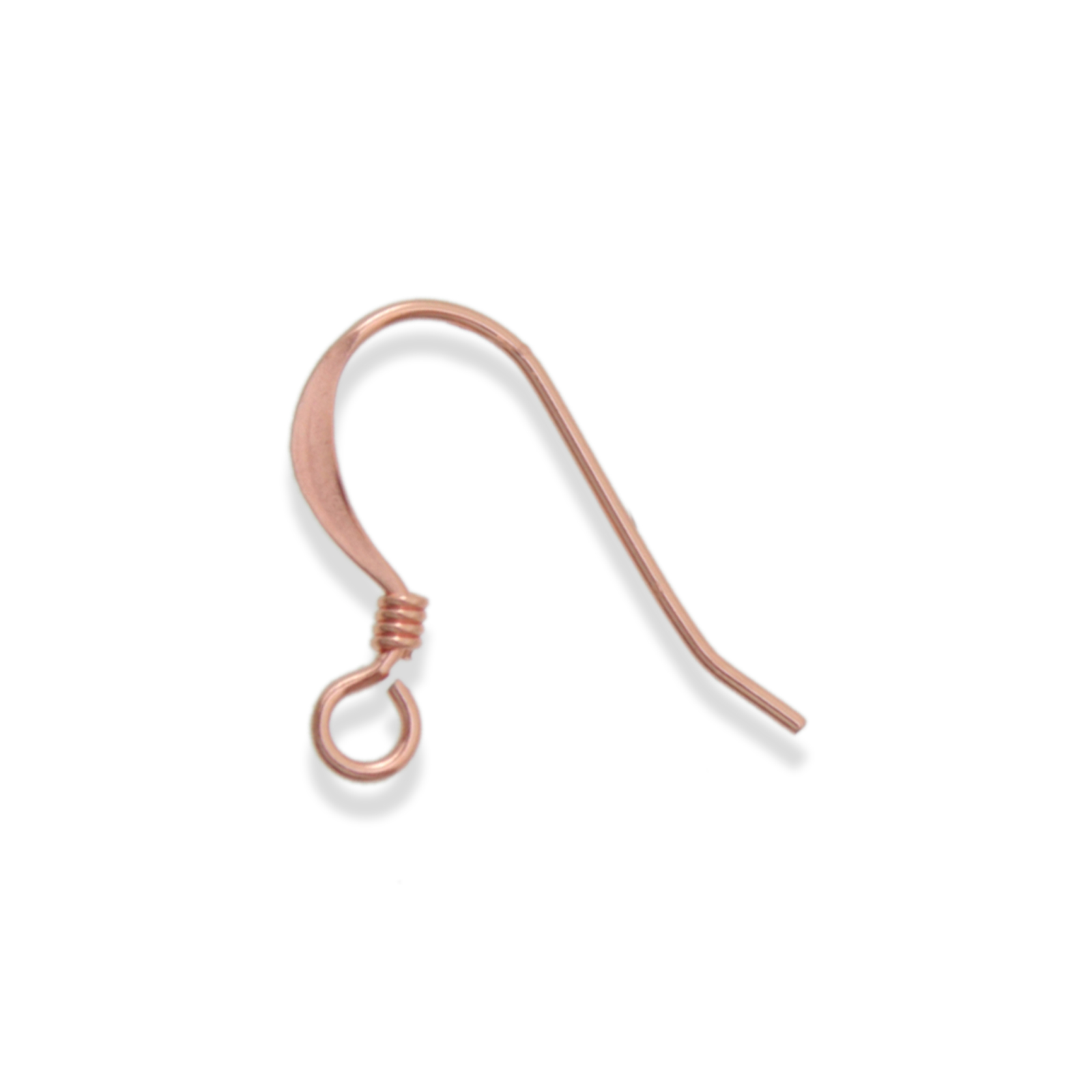 copper flat french earwire with coil 15mm | 48pc