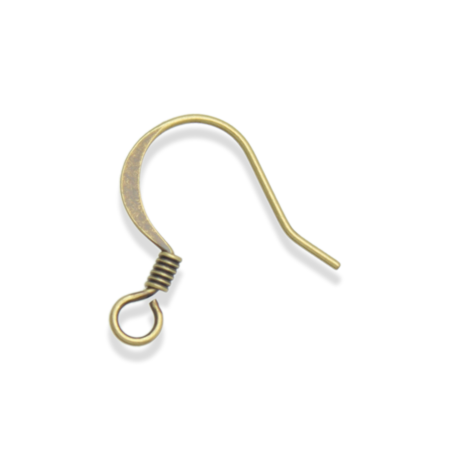 antique brass plated french earwire with coil 15mm | 36pc
