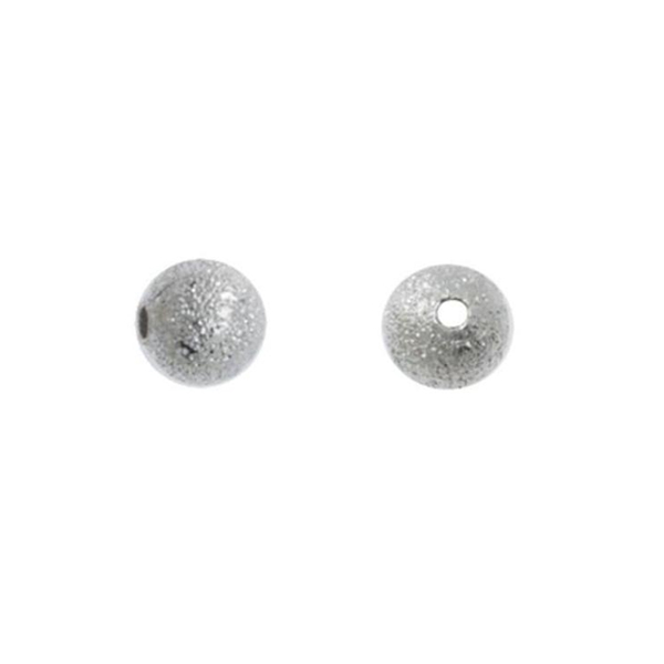 silver plated stardust spacer round bead 4mm | 36pc