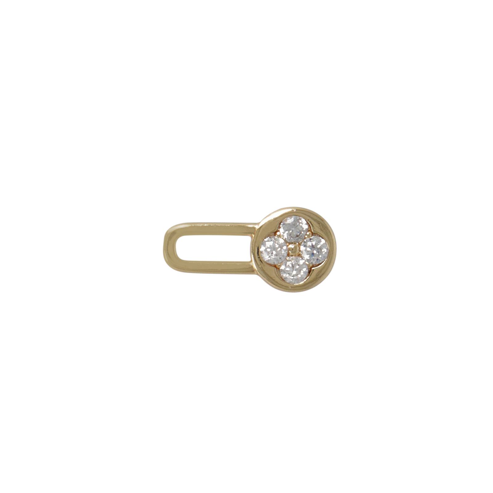 gold plated charm with cz 12x6mm | 1pc