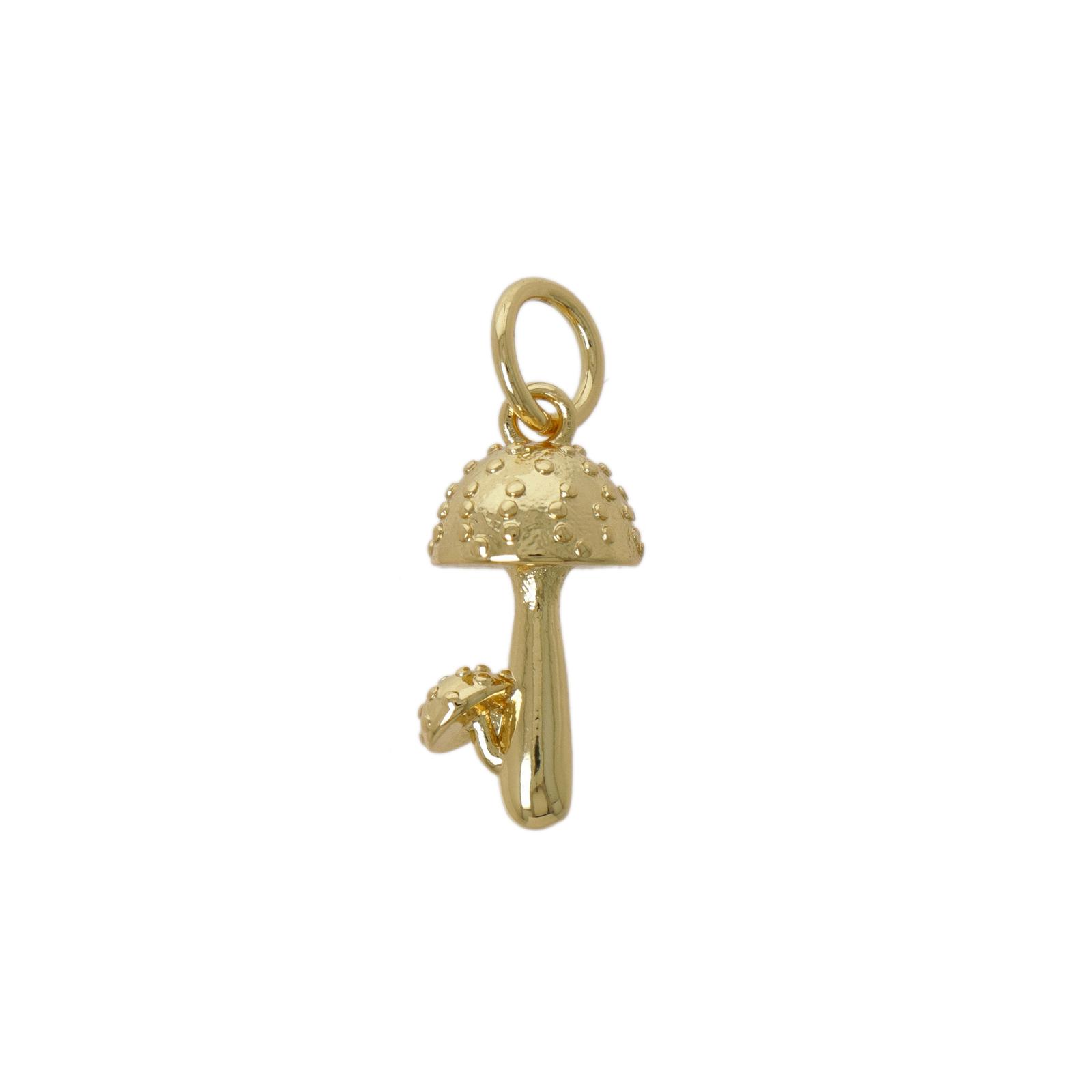 gold plated mushroom charm 17x8mm | 1pc