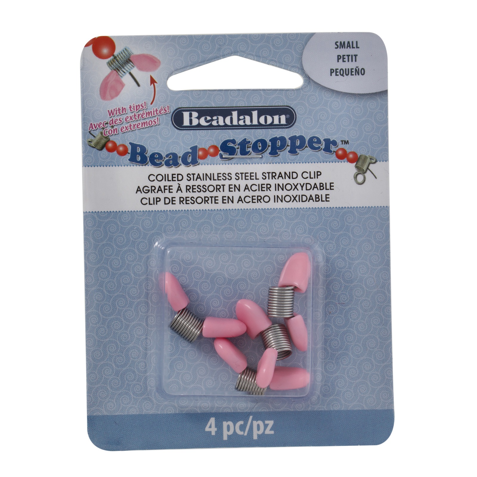 bead stopper small - coiled strand clip - 4pc | 1pc