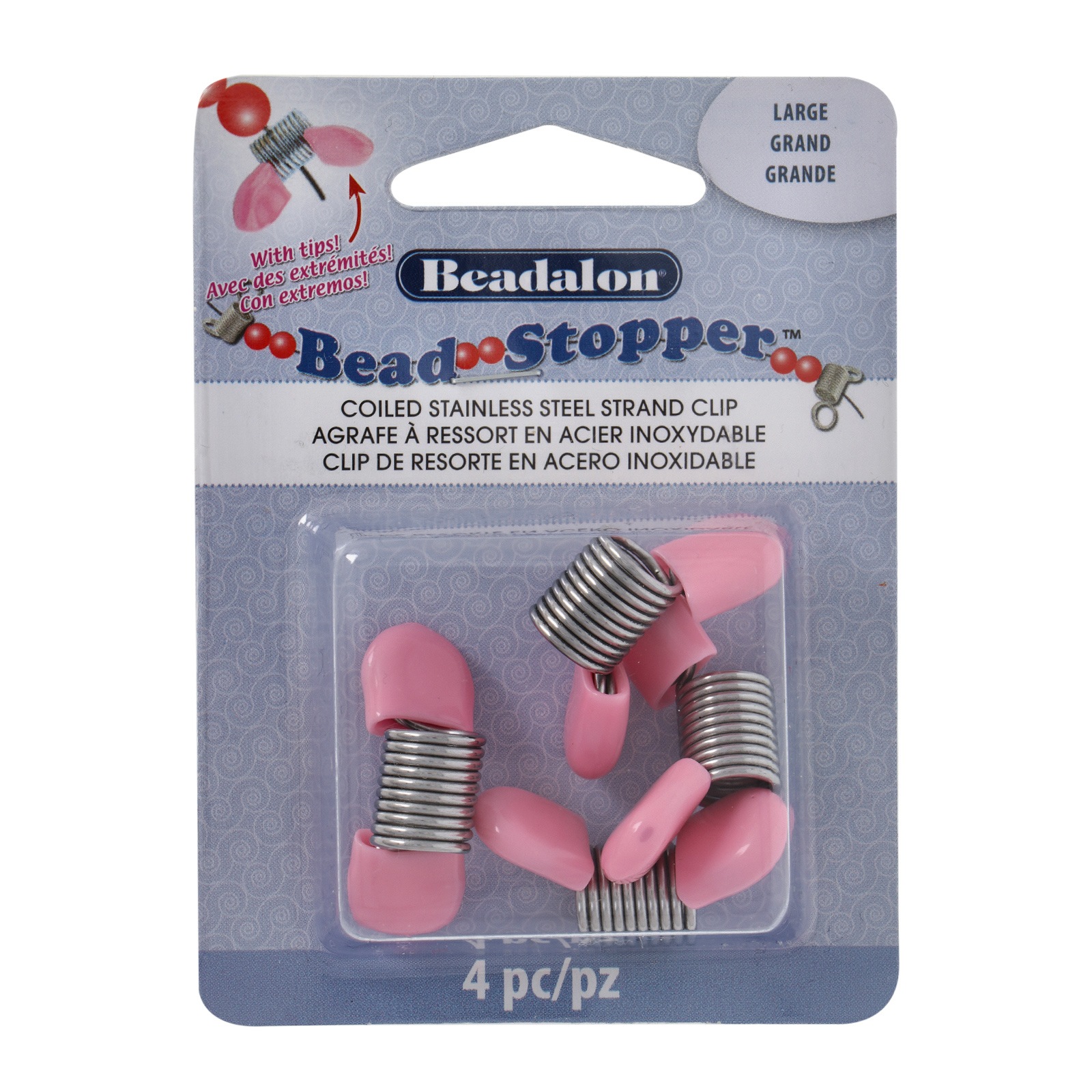 bead stopper large - coiled strand clip - 4pc | 1pc