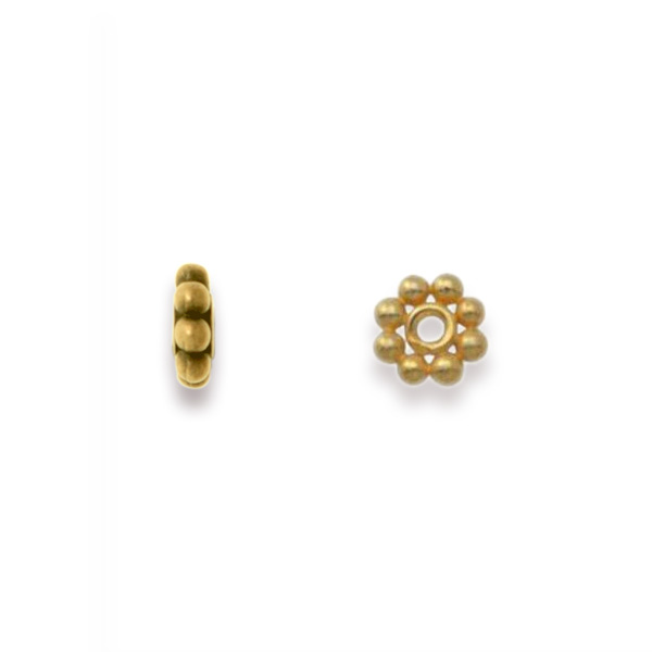sterling silver gold plated granulated spacer 4mm | 8pc