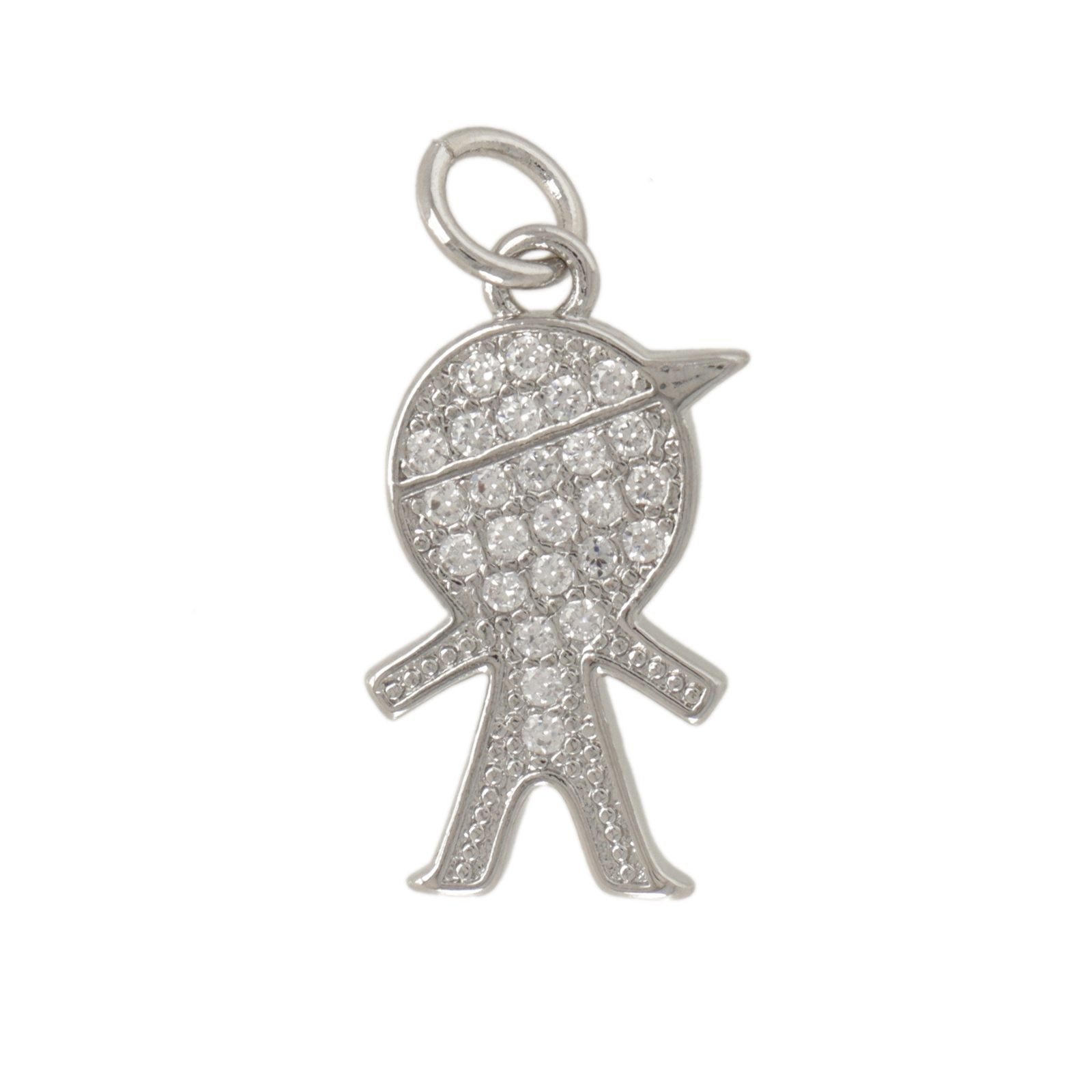 anhänger metal cz versilbert kind 18x10mm | 1st