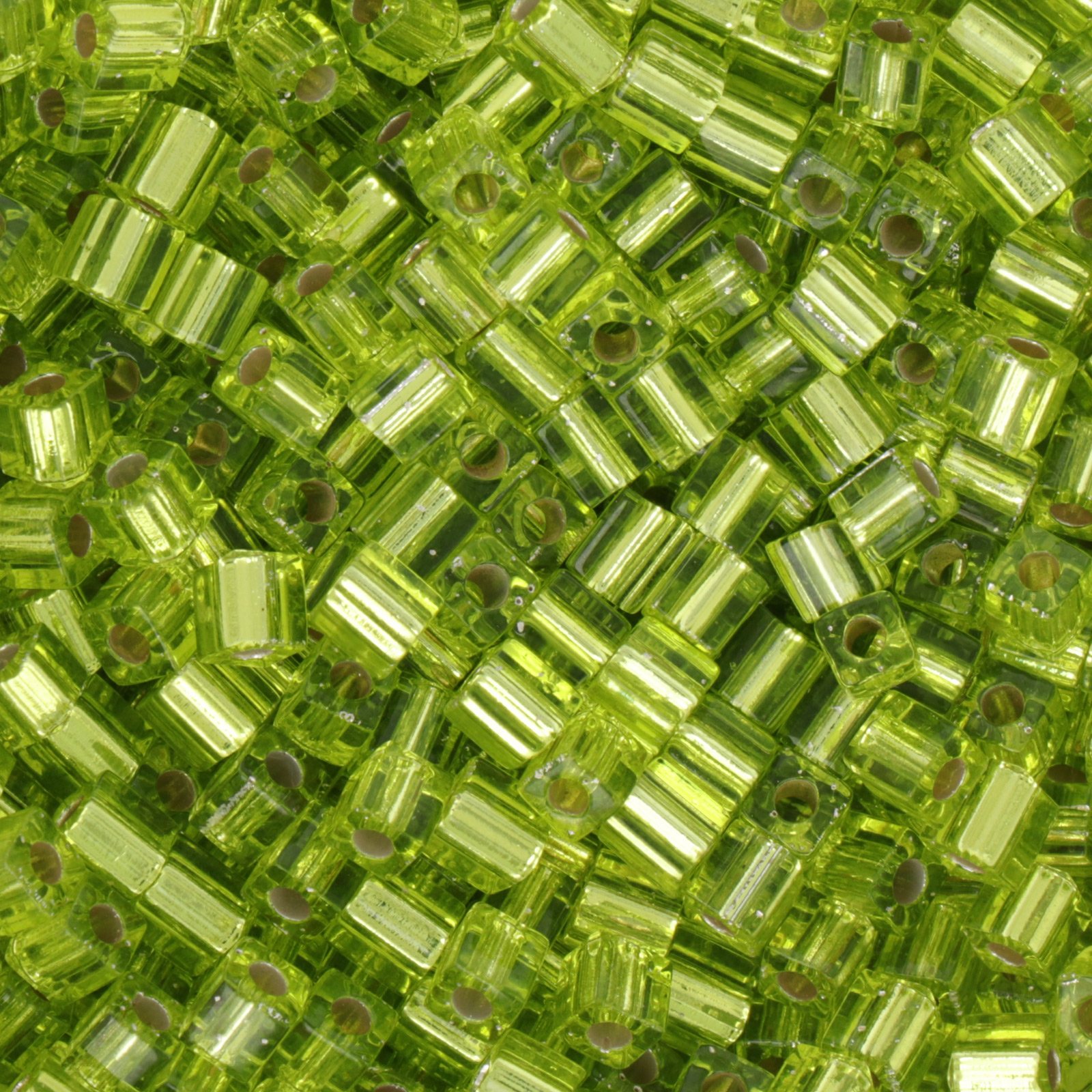 miyuki-würfelperlen 4mm silver-lined chartreuse (014) | 10gr
