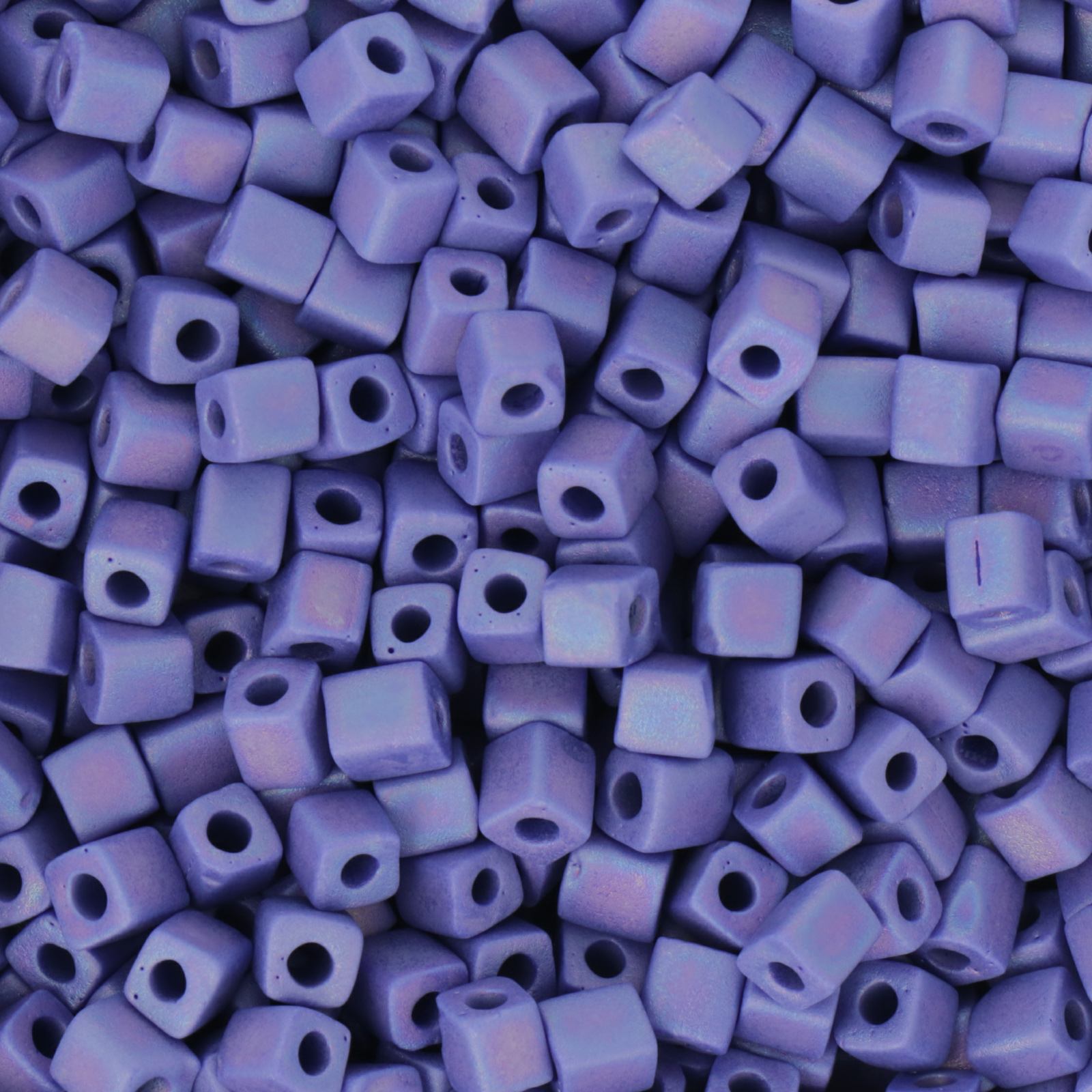 miyuki square beads matte opaque cobalt ab (414fr) 4mm | 10gr