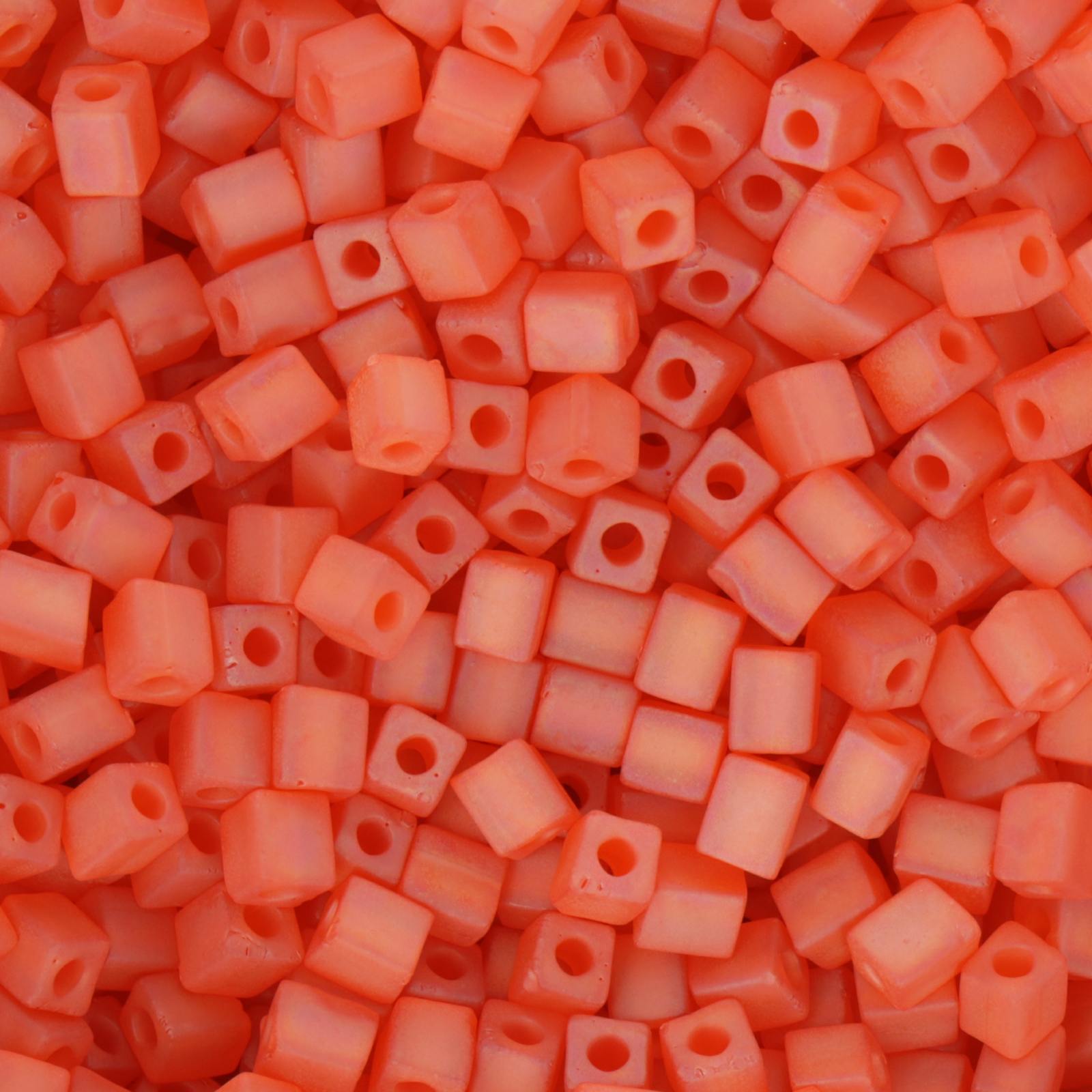 miyuki square beads matte transparent orange ab (138fr) 4mm | 10gr