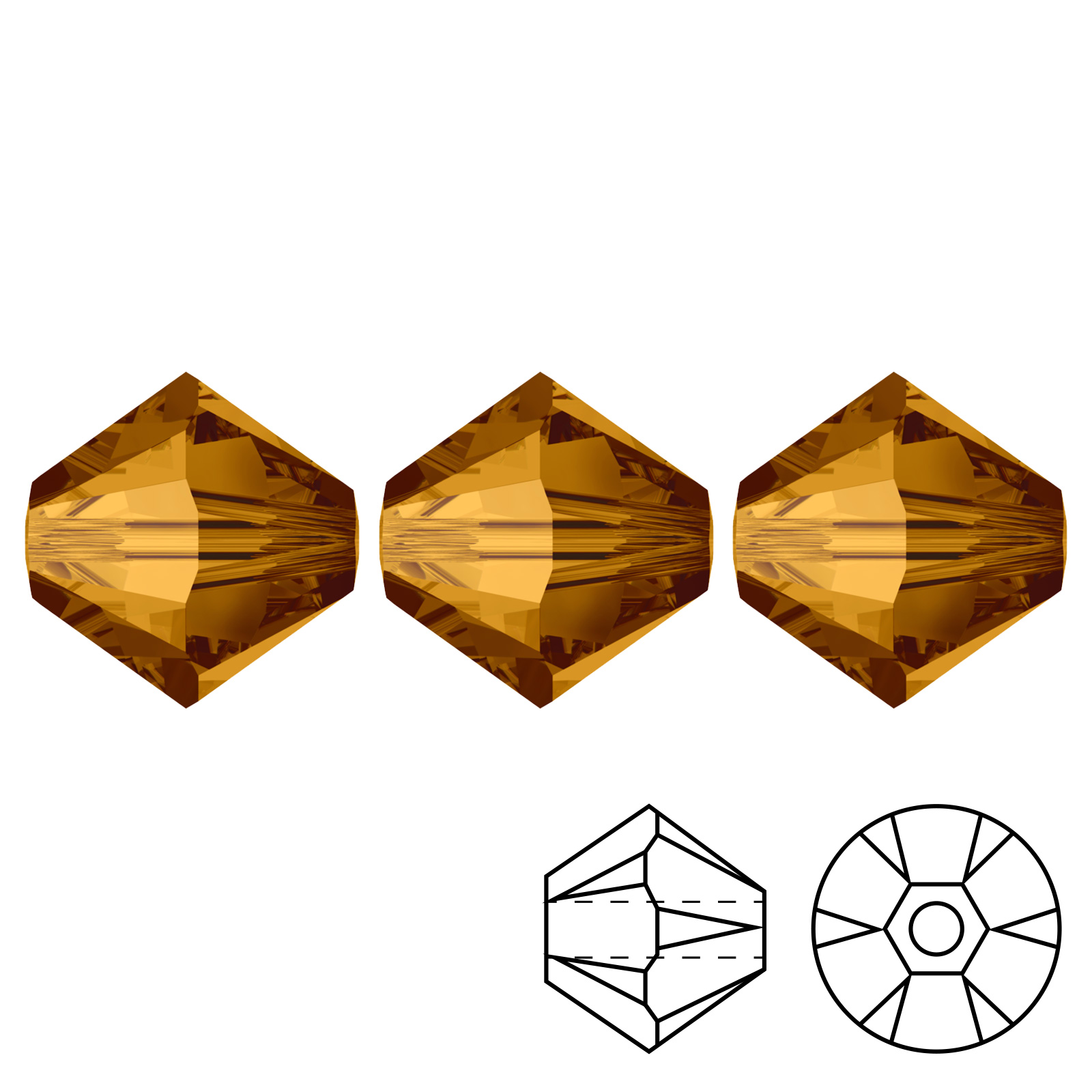 kristall doppelkegel (5328) crystal copper 4mm | 48st